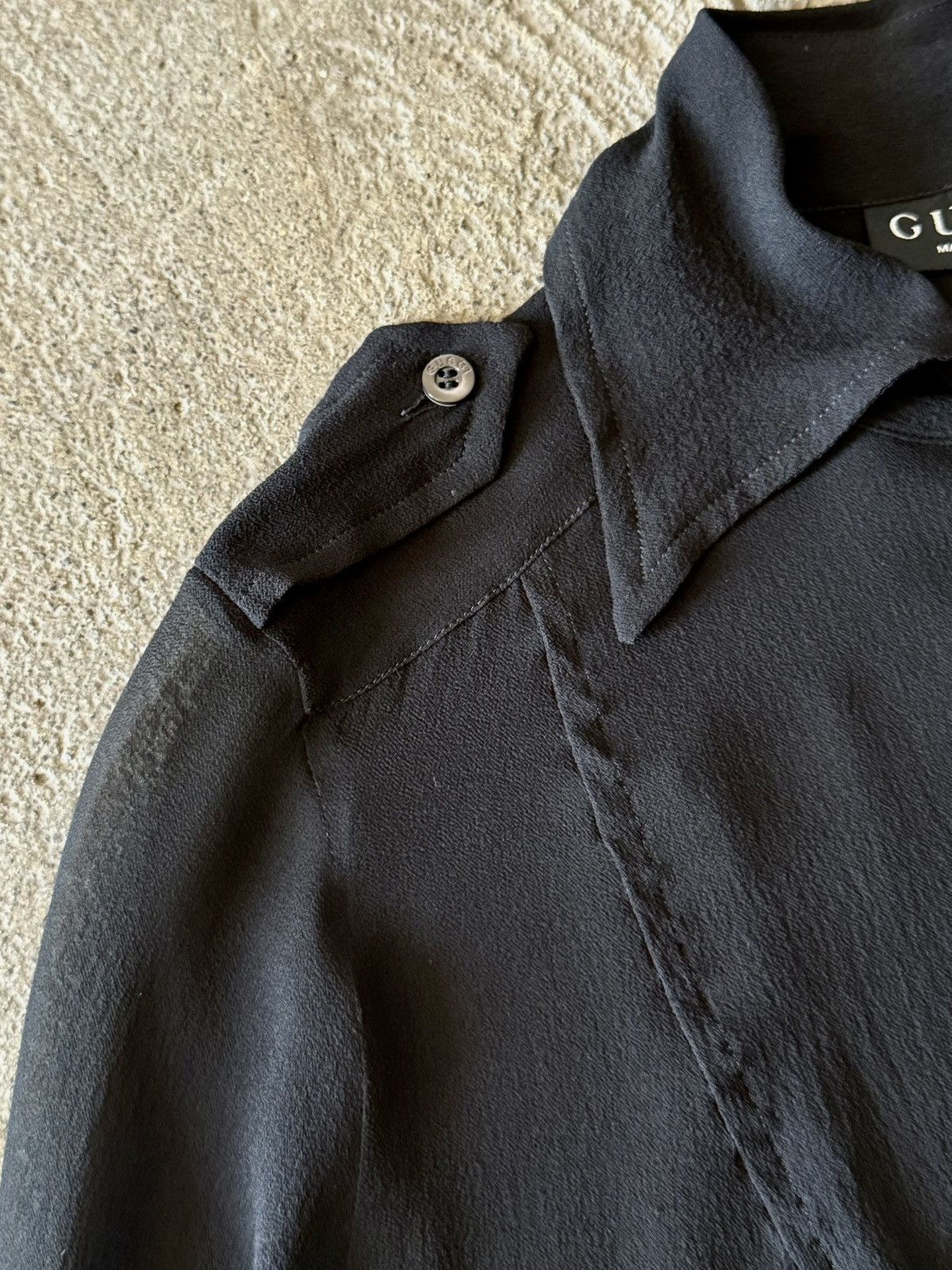 Gucci Gucci - Tom Ford - Fall 1996 - Sheer Silk with Epaulettes Size S / US 4 / IT 40 - 5 Thumbnail