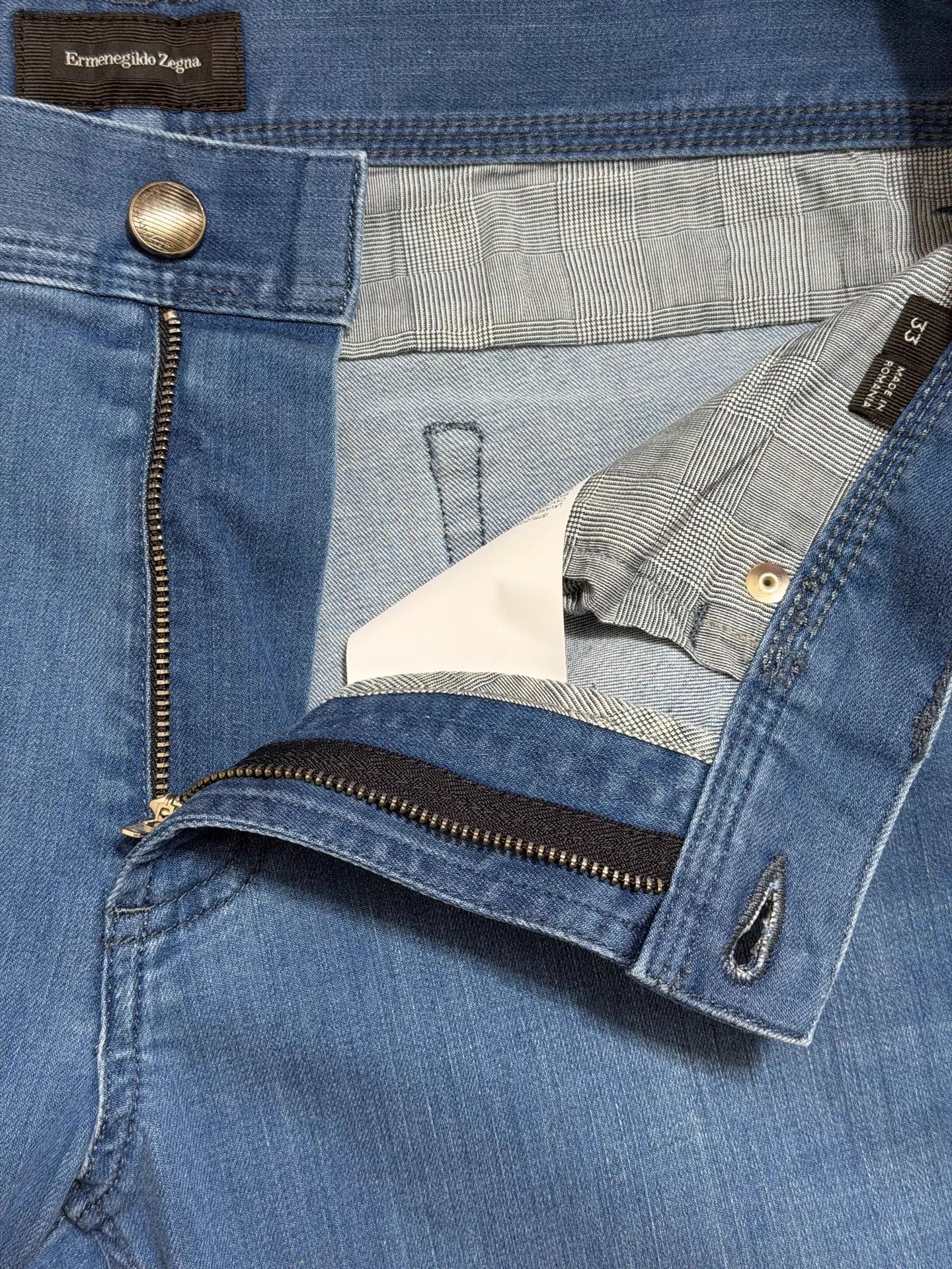 Ermenegildo Zegna Zegna Mid Blue Straight Jeans 33/34 New with Tags Size US 33 - 4 Thumbnail