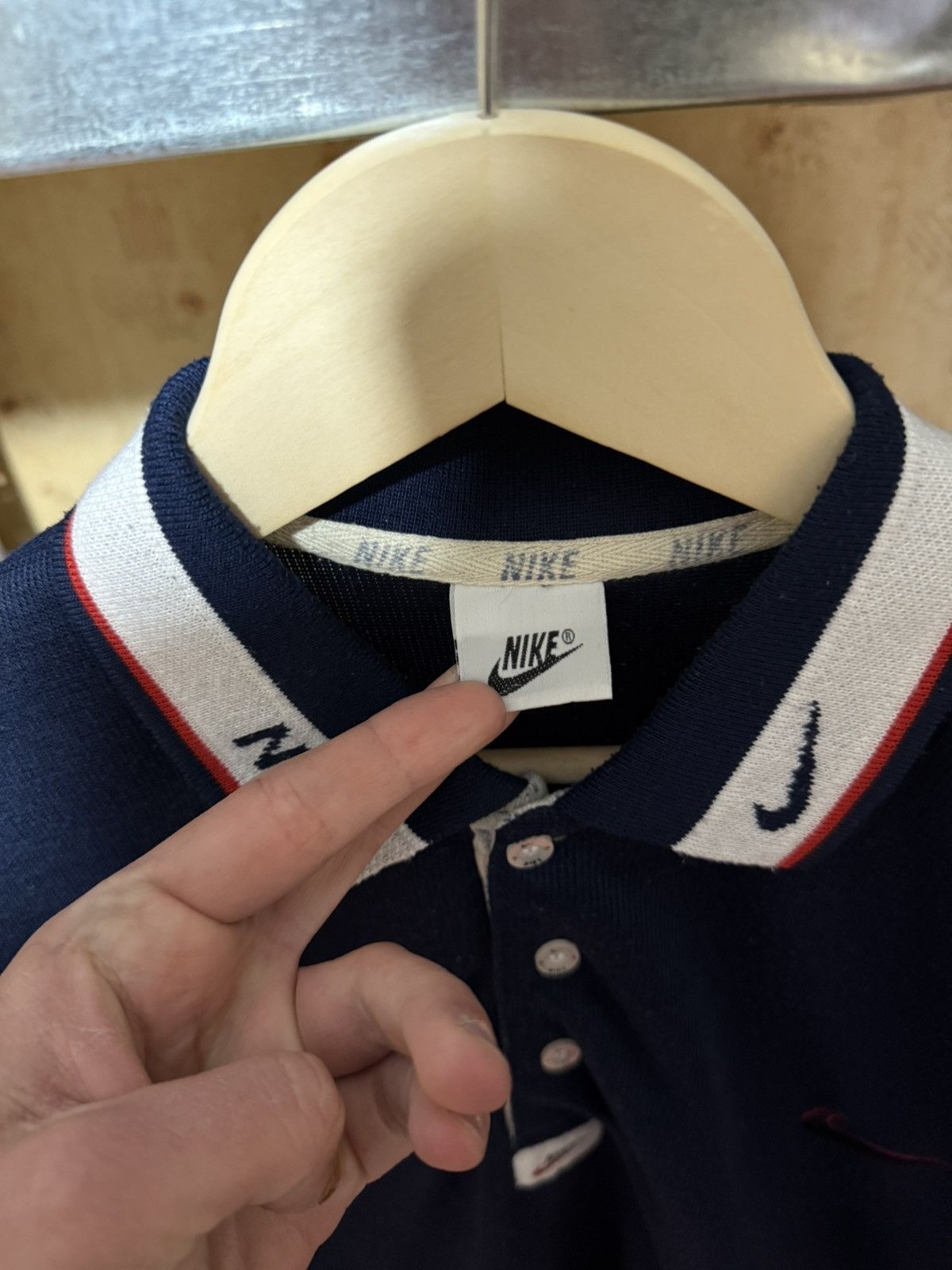 Nike × Vintage 🇺🇸 Vintage 90s Nike Polo T-shirt PSG Made In USA Y2K Hype Size US XL / EU 56 / 4 - 6 Thumbnail