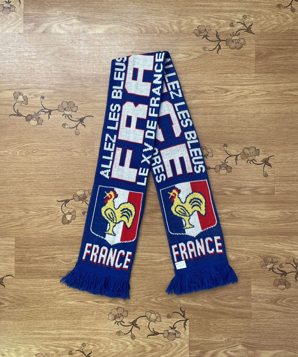 Vintage Vintage France National Team Allez Les Bleus football scarf Size ONE SIZE - 1 Thumbnail