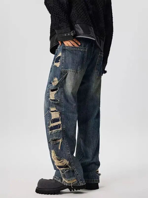 VIBE Vintage street hip-hop washed and distressed ripped jeans Size US 30 / EU 46 - 7 Thumbnail