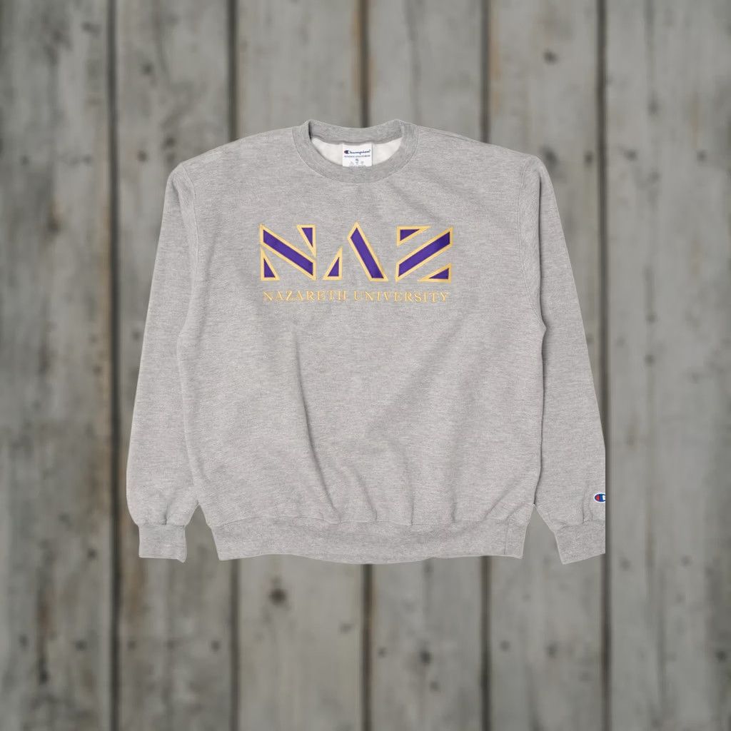 Champion VINTAGE NAZ Nazareth University Sweatshirt Shirt Regular Gray XL Mens Size US XL / EU 56 / 4 - 1 Thumbnail