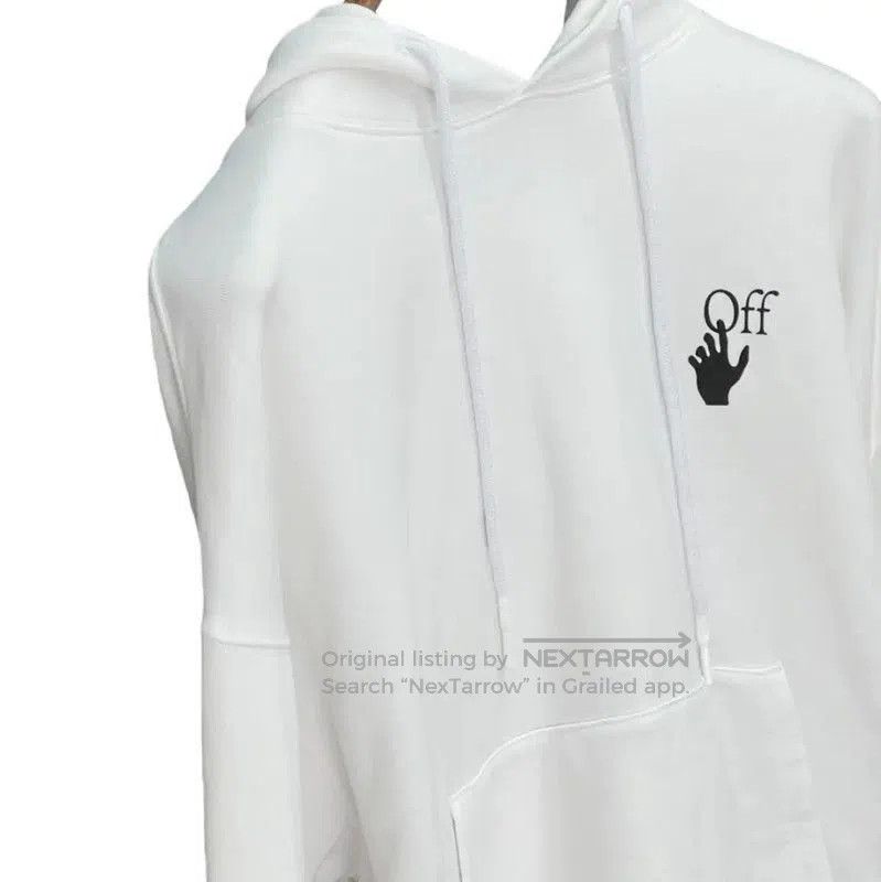 Off-White Off-White Men's White Cotton Long Sleeve Hoodie . Size US S / EU 44-46 / 1 - 5 Thumbnail