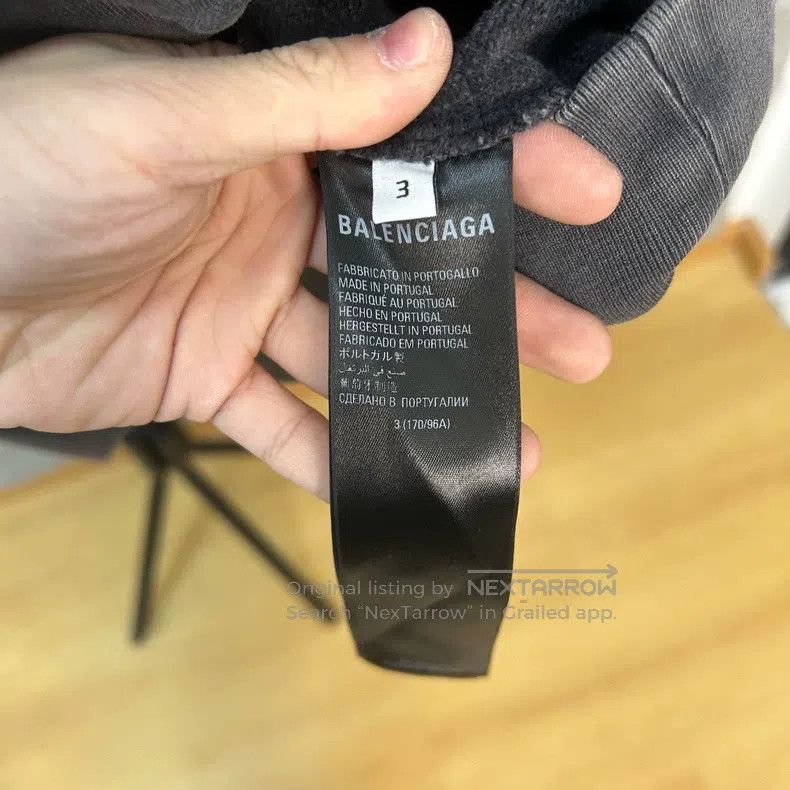 Balenciaga Balenciaga Washed Grey Distressed Sweatshirt Size US L / EU 52-54 / 3 - 4 Thumbnail