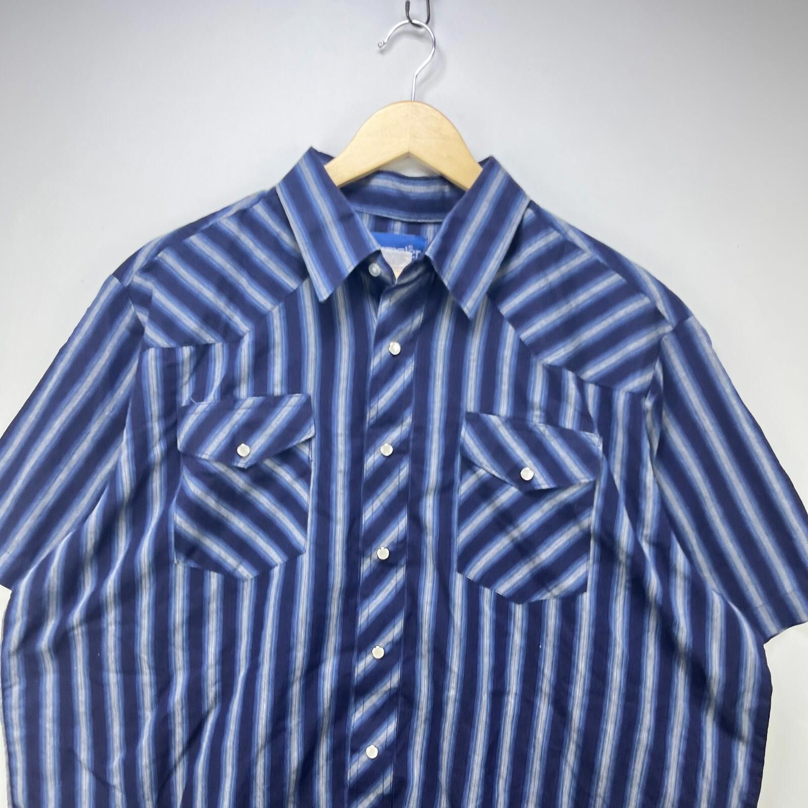Wrangler Vintage 90s Wrangler Pearl Snap Button-Up Shirt 1X Size US XL / EU 56 / 4 - 2 Thumbnail