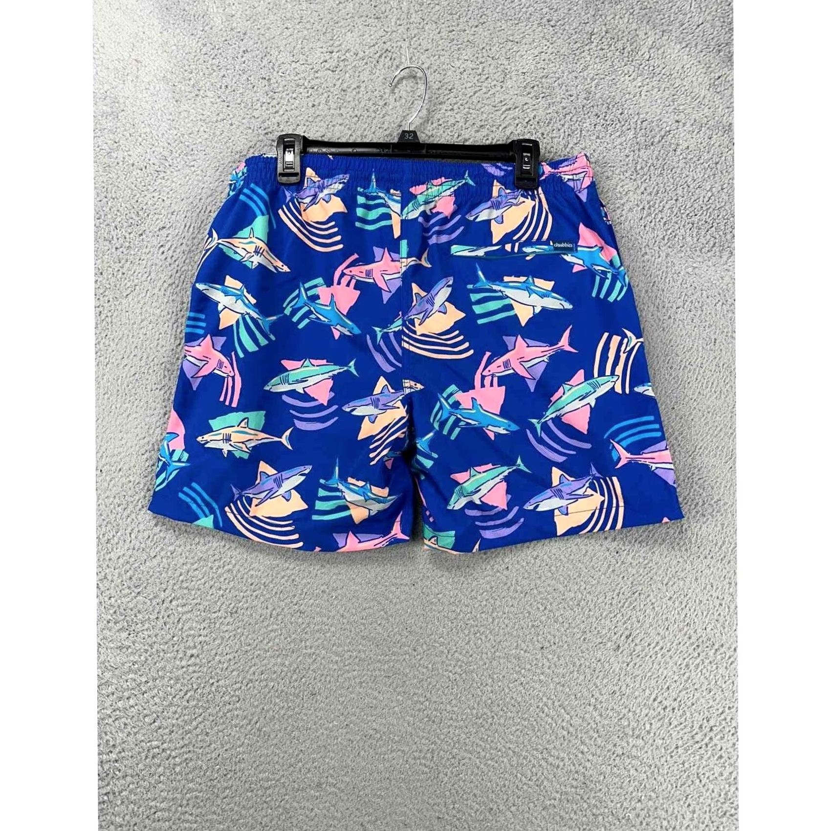 Chubbies Chubbies Swim Trunks Mens Medium 5.5 Blue Daddy Shark Lined Board Shorts NEW A3 Size US 31 - 3 Thumbnail