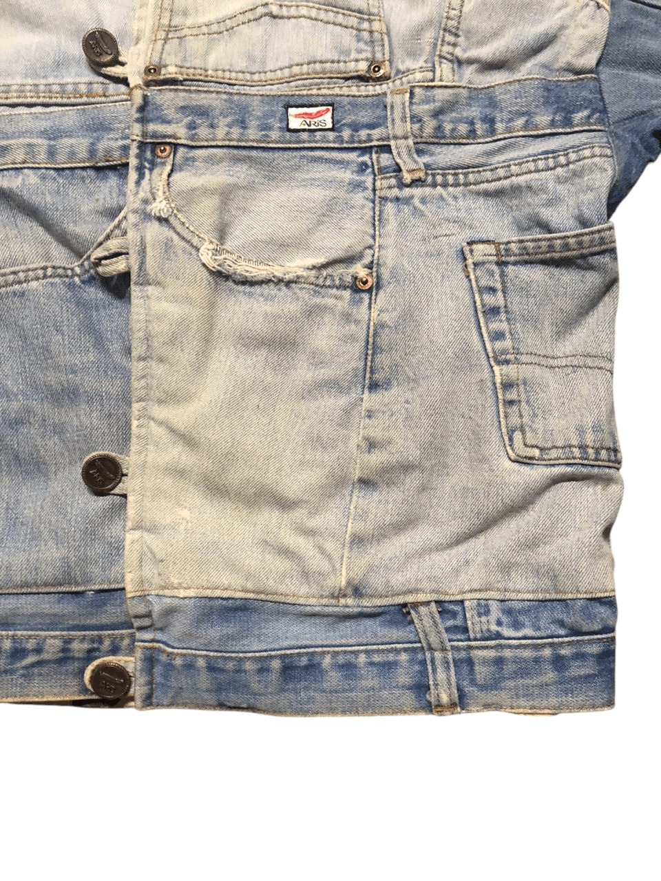 Japanese Brand Very Rare Vintage Denim Jacket Custom By Aris Distressed Size US M / EU 48-50 / 2 - 10 Thumbnail
