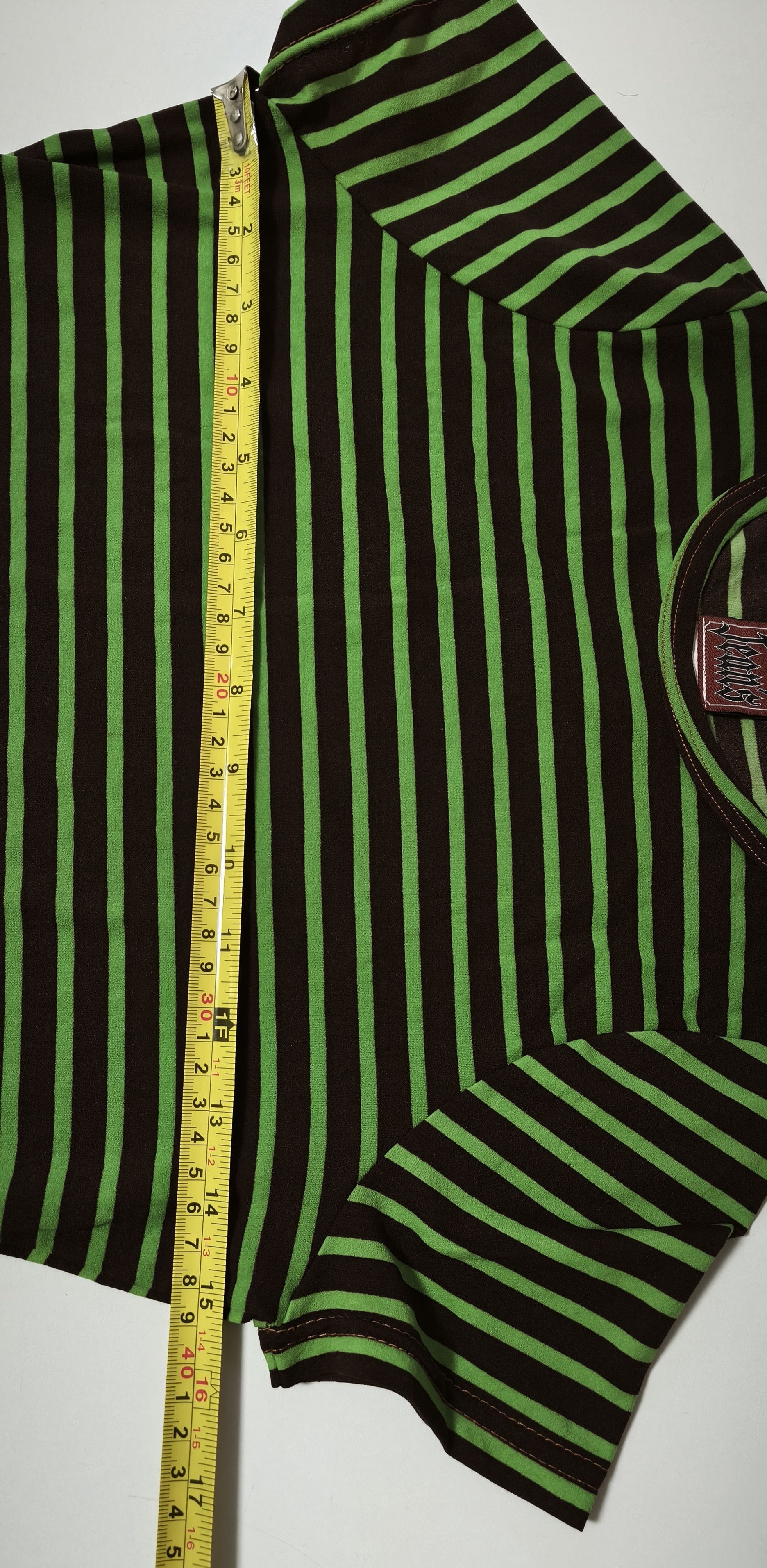 Jean Paul Gaultier Year: 1997 - Green and dark Brown stripes top Size S / US 4 / IT 40 - 16 Thumbnail