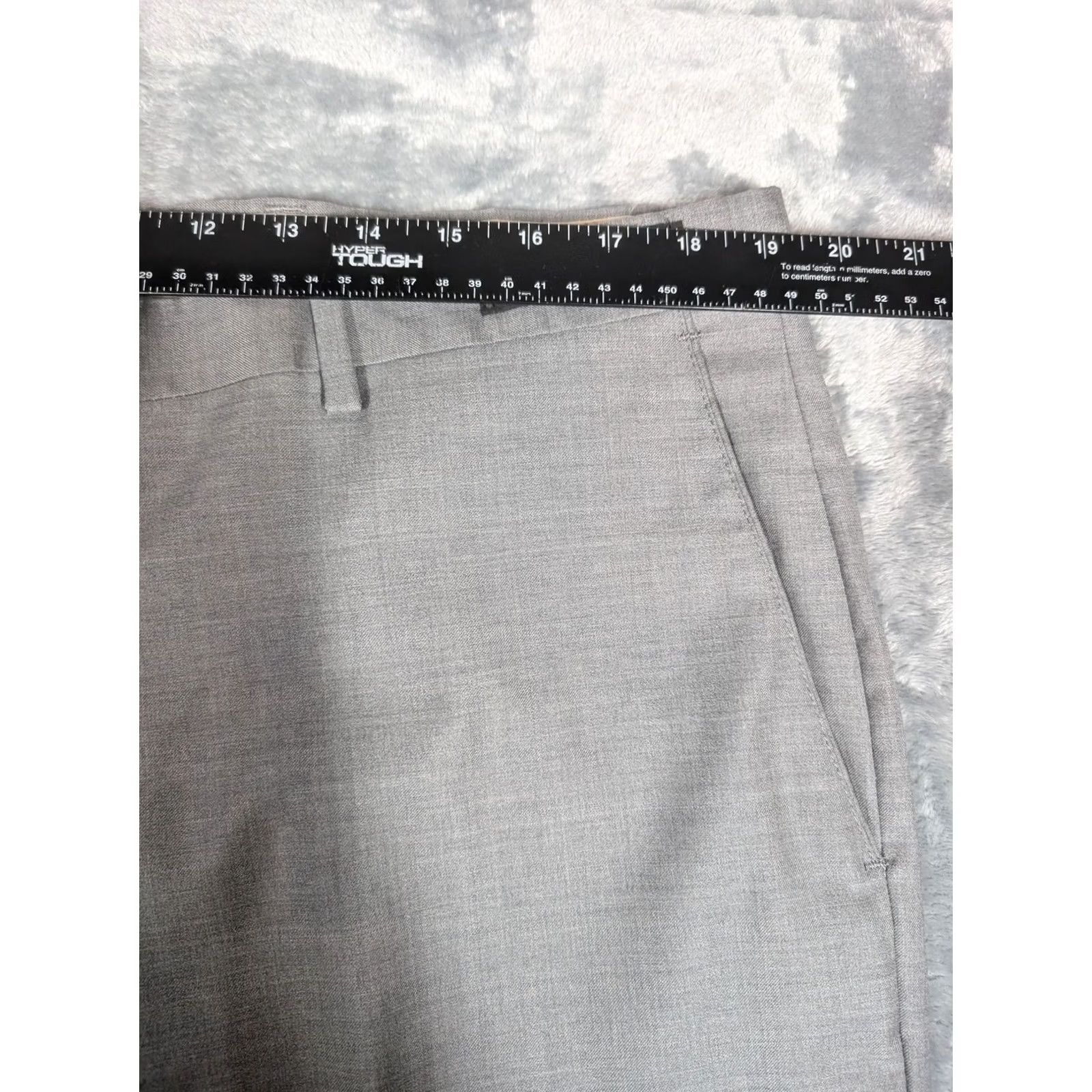 Cremieux Cremieux Pants Mens 38x32 Gray Wool Flat Front Straight Leg Dress Pants Mens Regular 32 Inseam Size US 38 / EU 54 - 2 Thumbnail