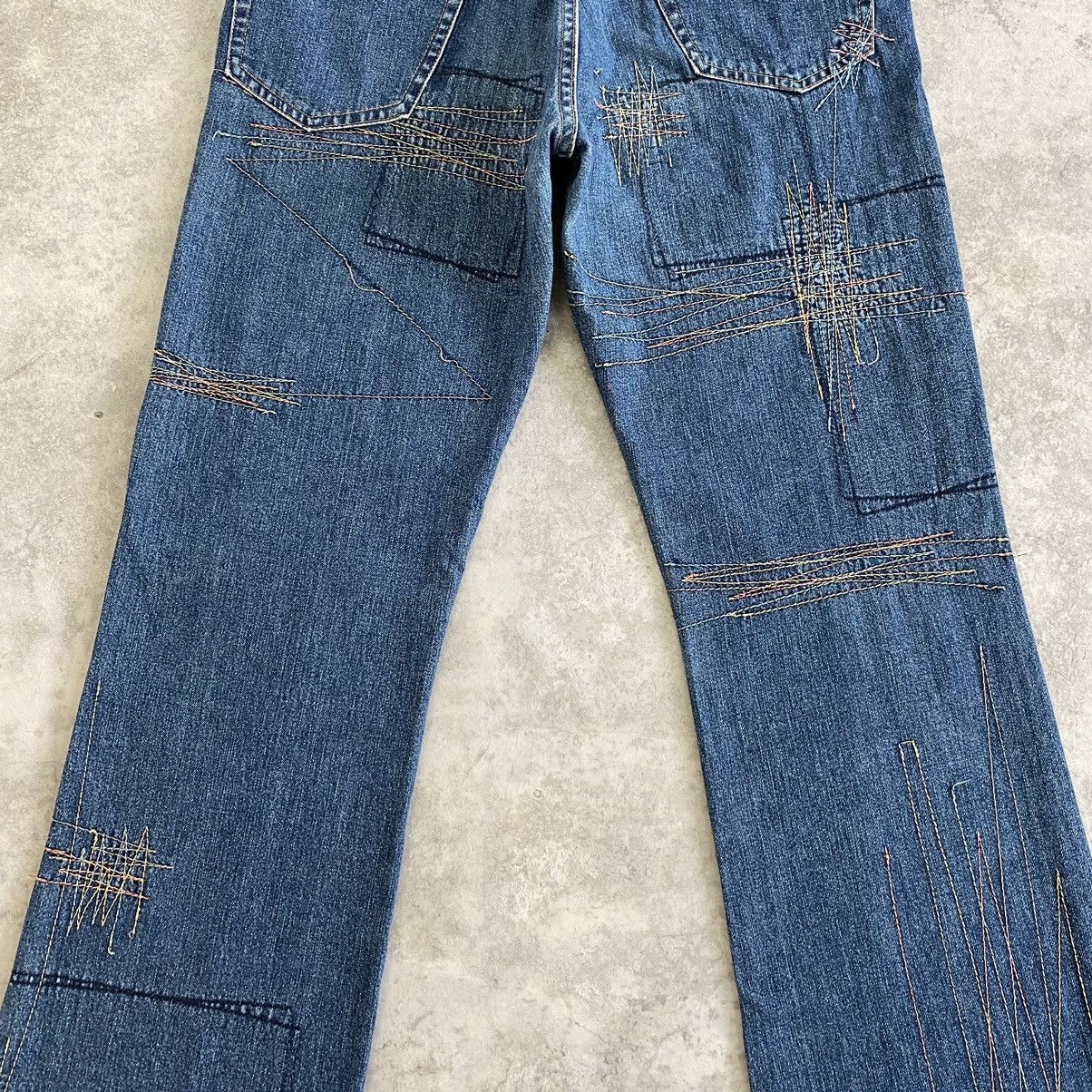 Hysteric Glamour × Vintage VTG 90’s HG Artisanal Zigzag Flared Denim Jeans Size US 27 - 17 Thumbnail