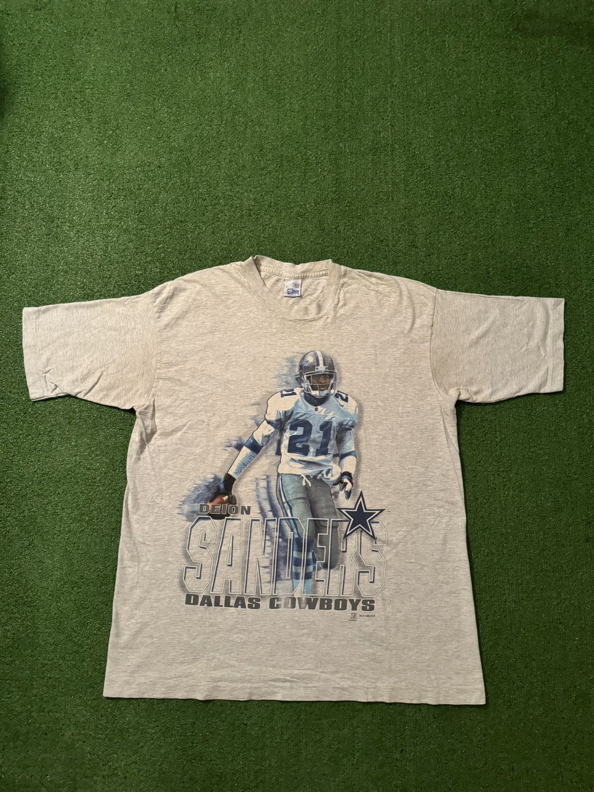 image of Salem Vintage 1995 Nfl Deion Sanders Dallas Cowboys Football Shirt in Grey, Men's (Size XL)