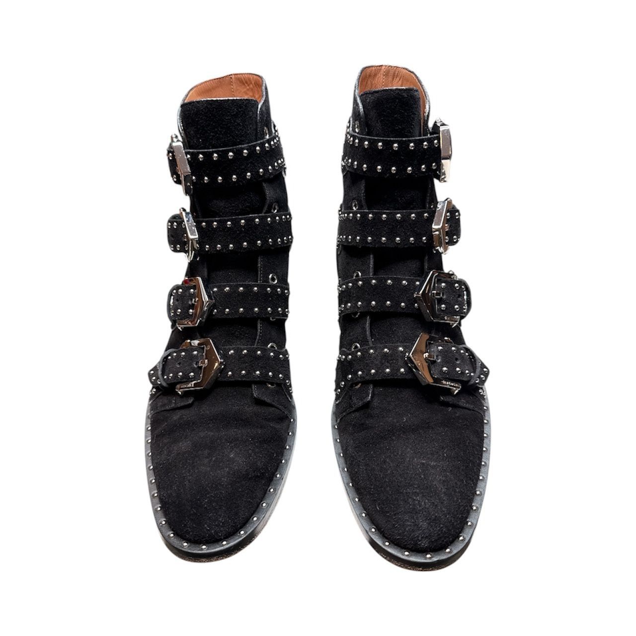 Givenchy GIVENCHY Boots Elegant Black Silver Studded Suede Buckle Det Size US 8.5 / IT 38.5 - 5 Thumbnail