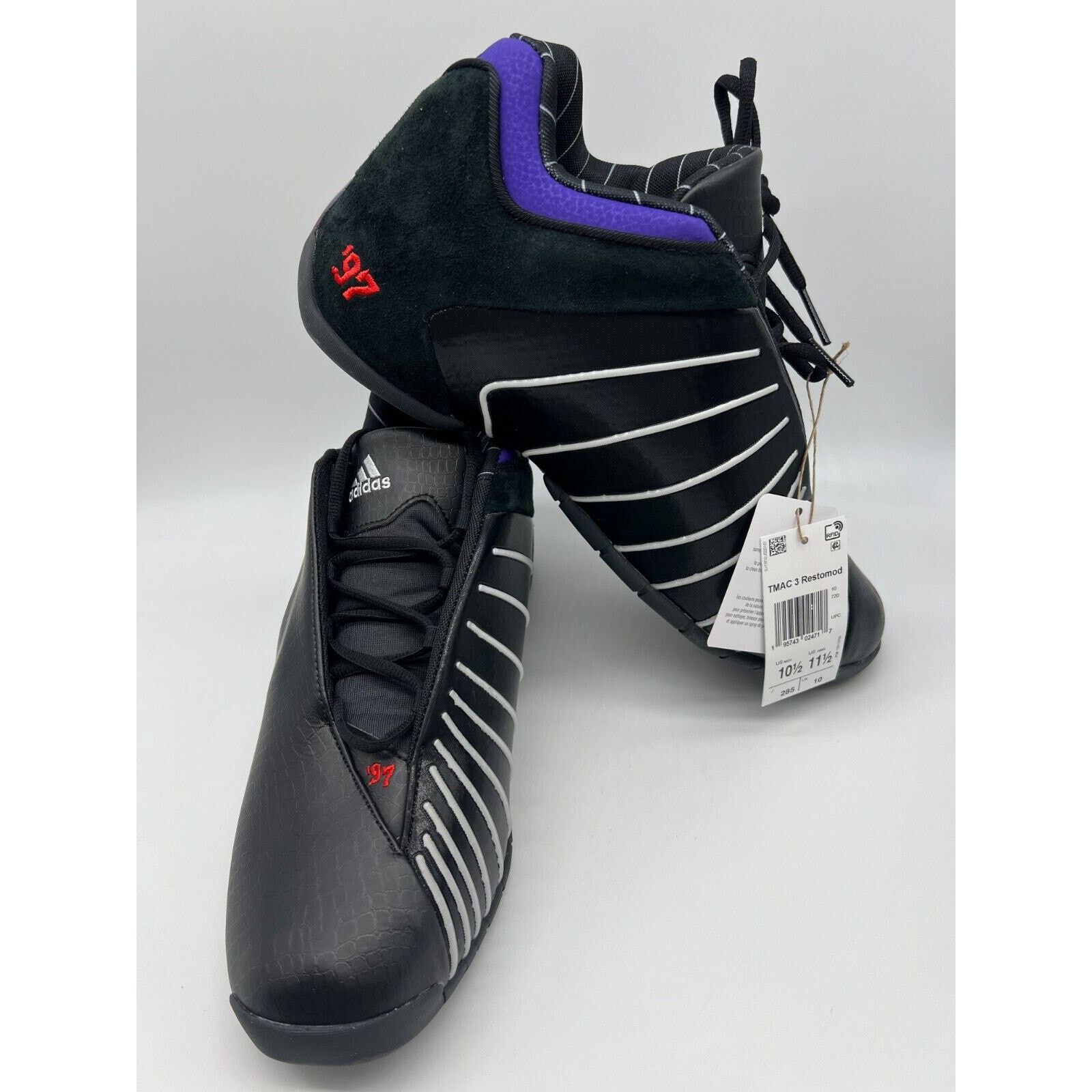 Adidas Adidas TMAC 3 Restomod Raptors Black Purple Men Size 10.5 Size US 10.5 / EU 43-44 - 5 Thumbnail