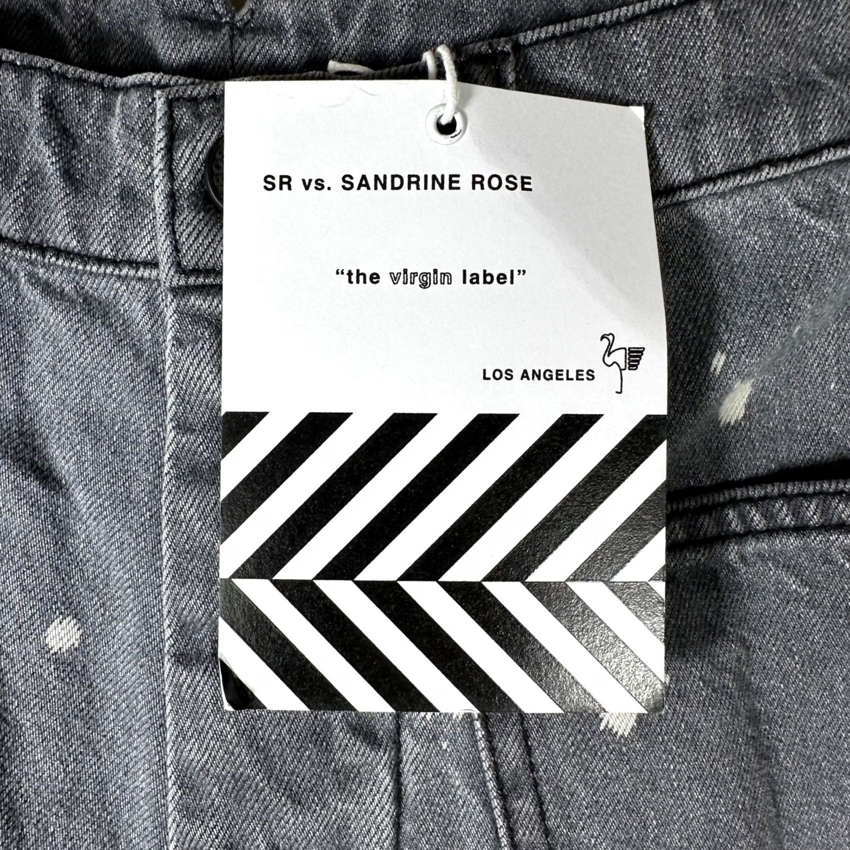Vintage VINTAGE Sandrine Rose Wide Cargo Jeans Polka Grey Paint Splatter High Rise 27 NEW Size 27" / US 4 / IT 40 - 3 Thumbnail