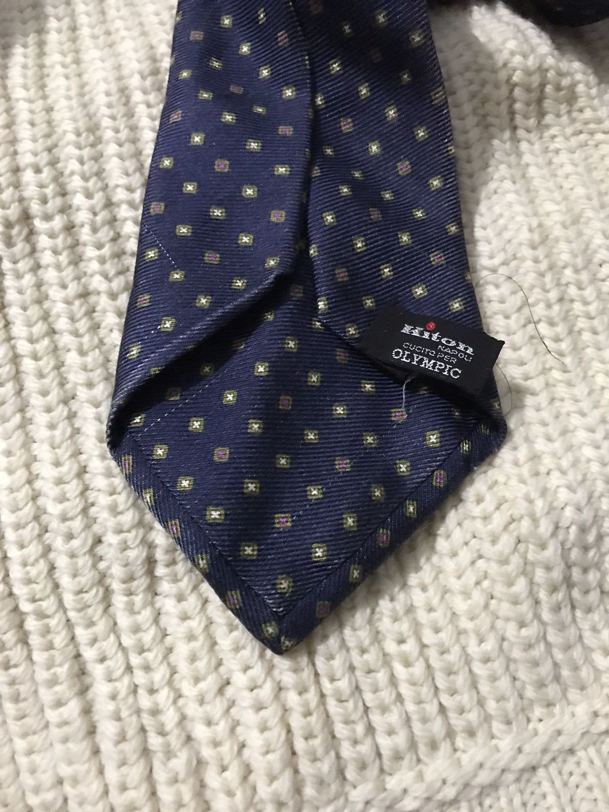 Kiton KITON NAPOLI PURE SILK HAND MADE IN ITALY TEXTURED TIE Size ONE SIZE - 4 Thumbnail