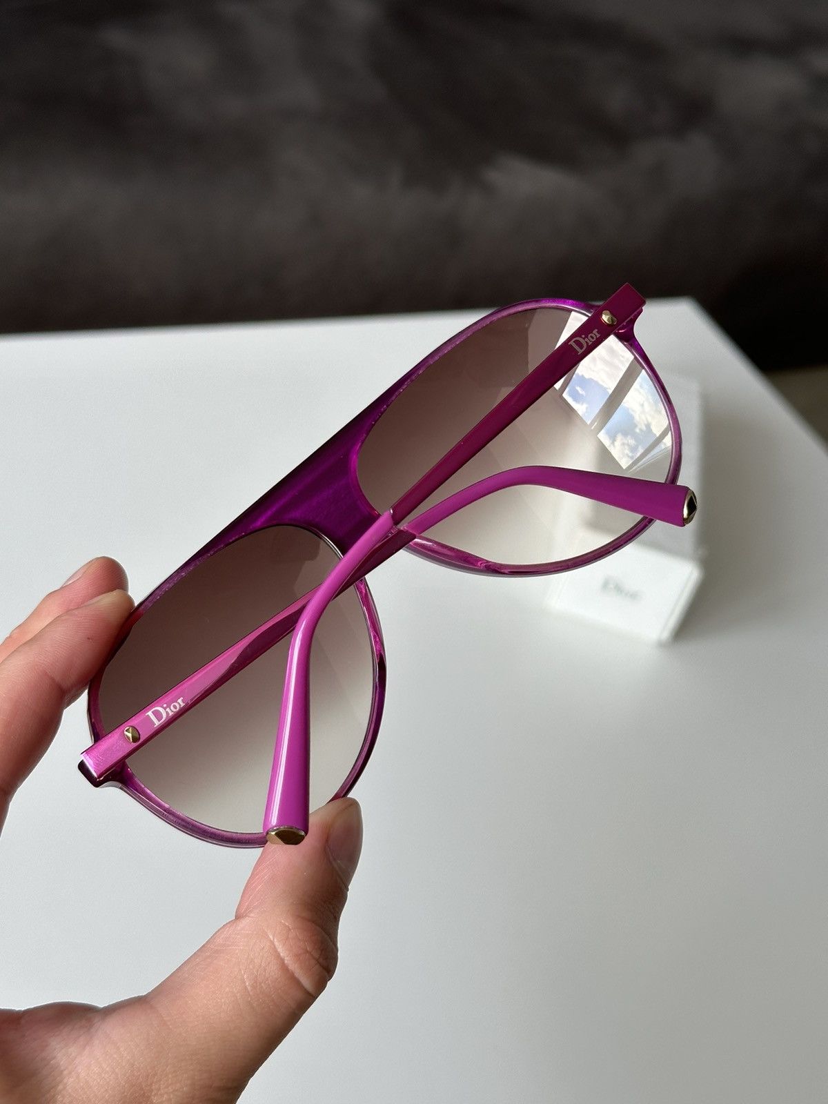 Dior DIOR Tahuata Les Marquises Pink Purple Aviator Sunglasses Size ONE SIZE - 9 Thumbnail