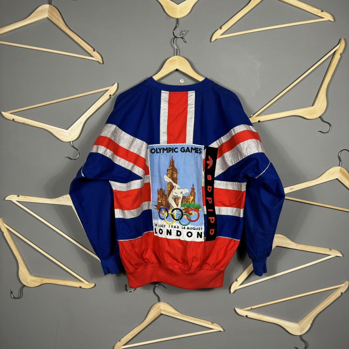 Vintage Vintage Adidas 90s London Olympic Games 1948 Sweatshirt Size US M / EU 48-50 / 2 - 2 Thumbnail