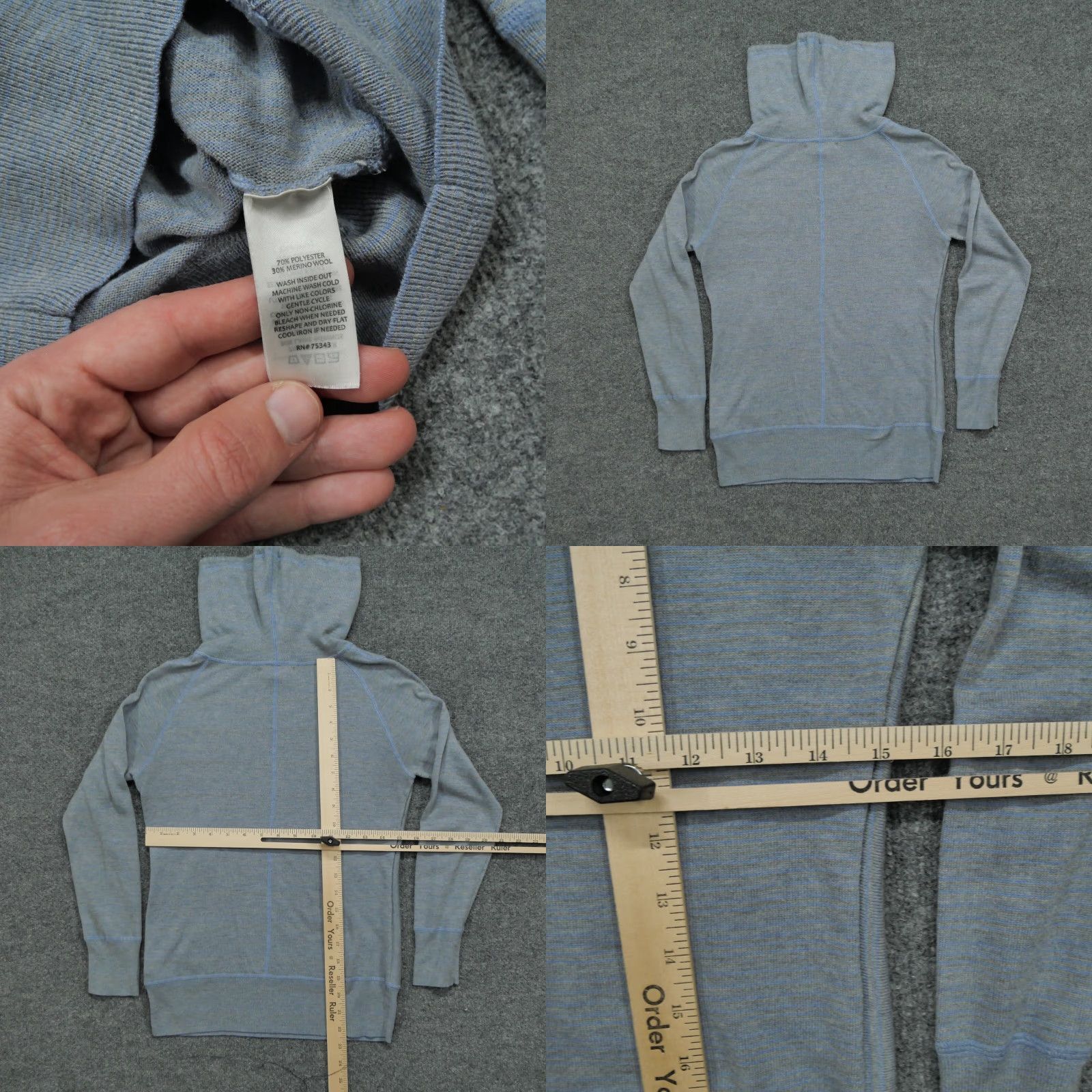 Dakine VINTAGE DAKINI Sweater Womens S Blue Pullover Kangaroo Pocket Outdoors Wool Blend Long Sleeve Knit High Neck Winter Size S / US 4 / IT 40 - 8 Thumbnail