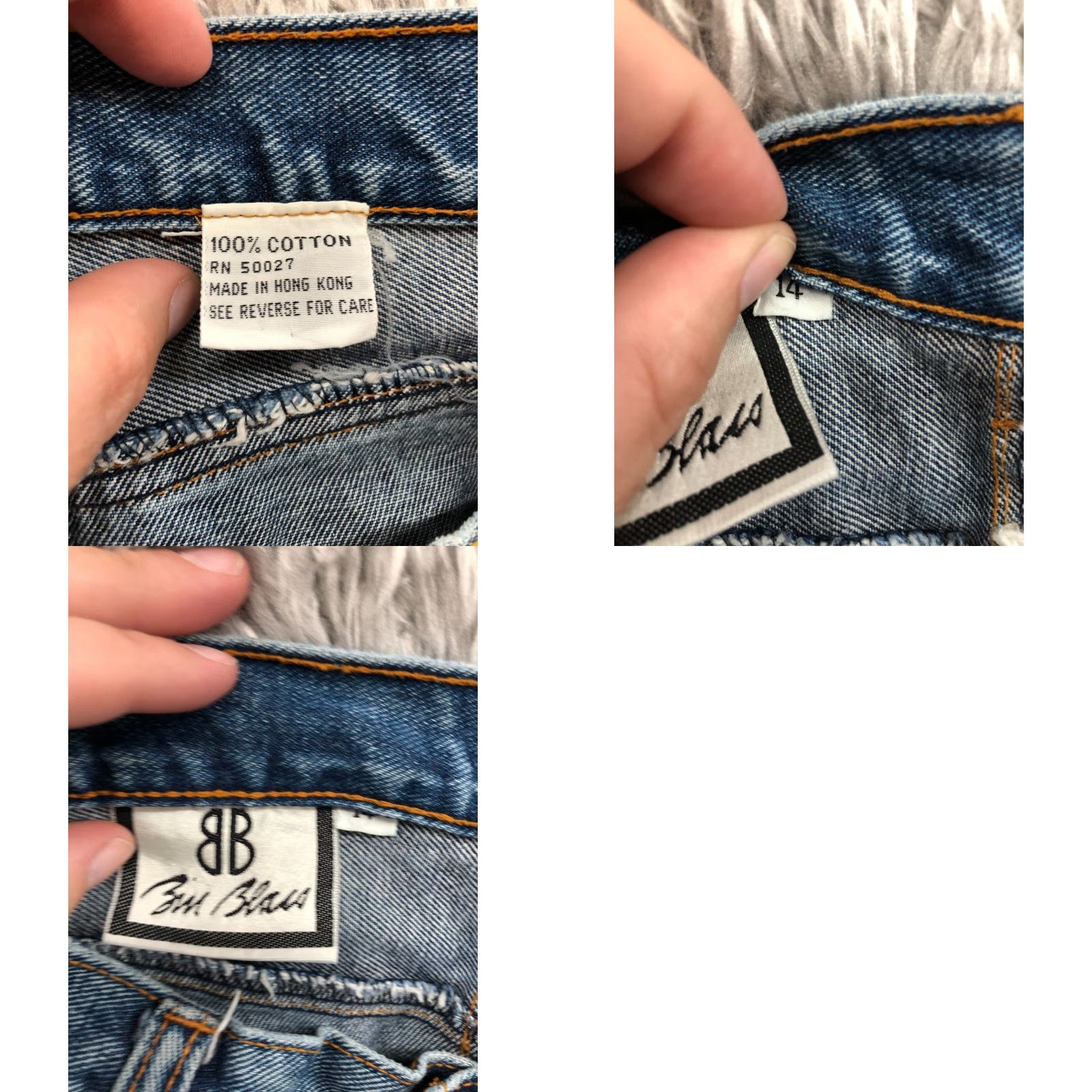 Bill Blass VINTAGE Bill Blass Denim Skirt Knee Length Blue Cotton 14 Women A-Line Button Zip Casual Modern Classic Skirt Womens Size 36" / US 14 / IT 50 - 8 Thumbnail
