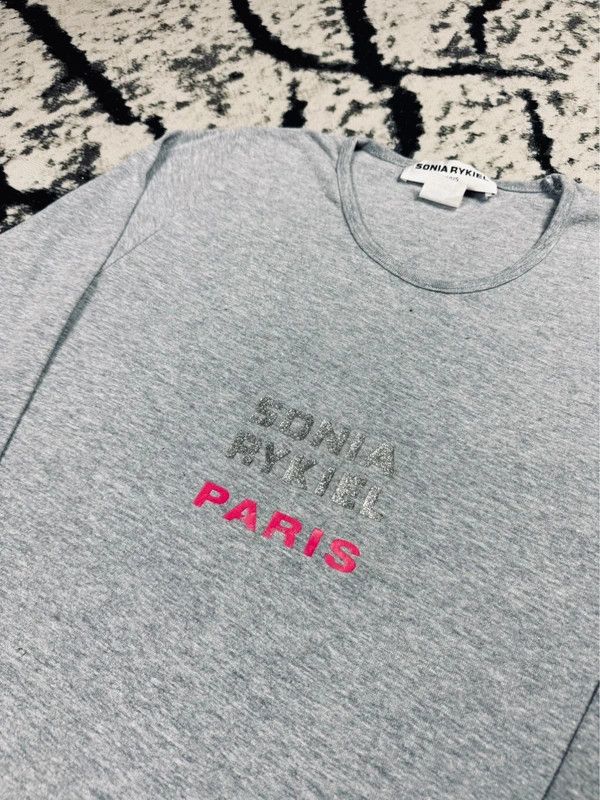 Sonia Rykiel Sonia Rykiel longsleeve t-shirt gray logo center L Size US L / EU 52-54 / 3 - 3 Thumbnail