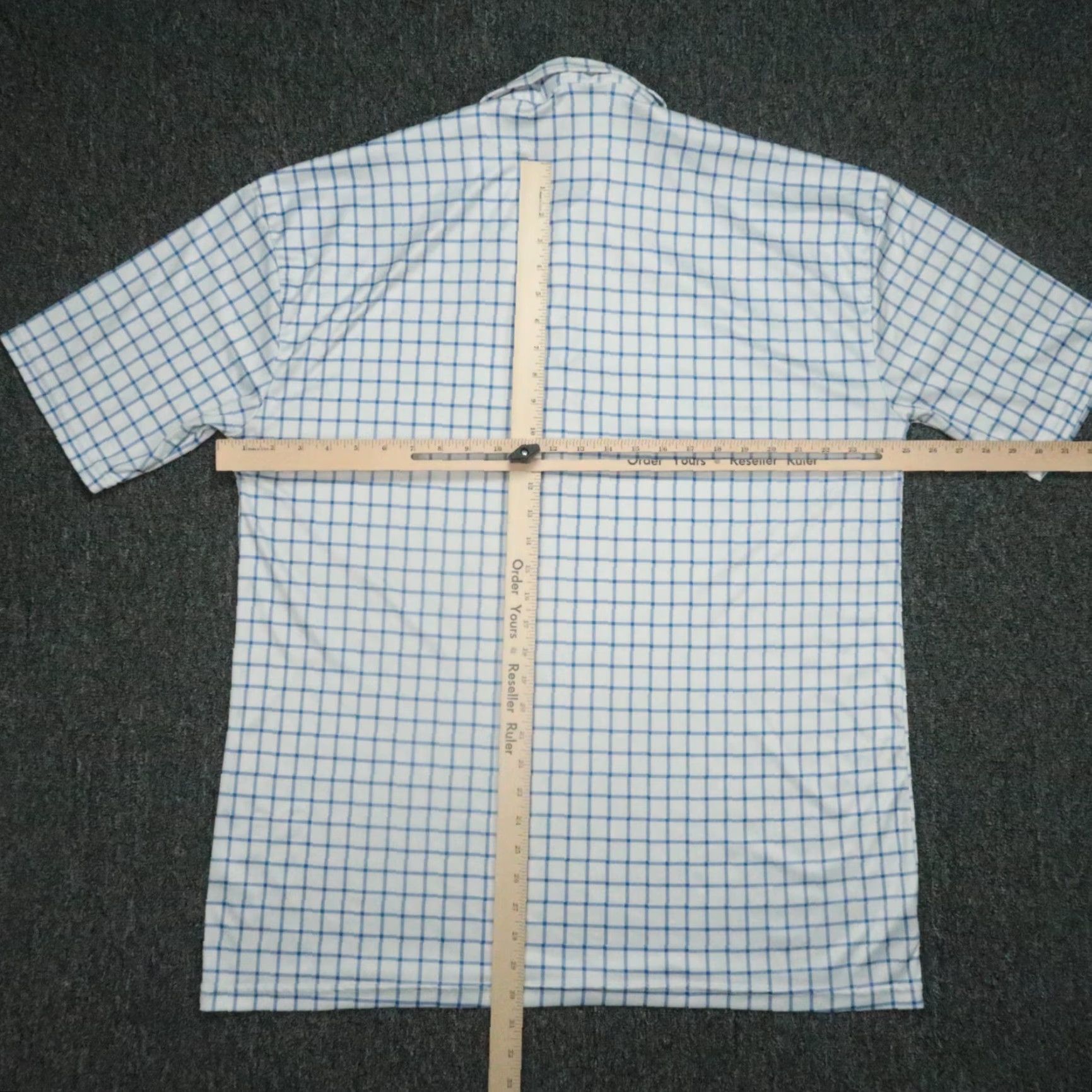 Vintage Collars & Co Shirt Men 3XL White Blue Check Short Sleeve Performance Polo Size US XXL / EU 58 / 5 - 4 Thumbnail