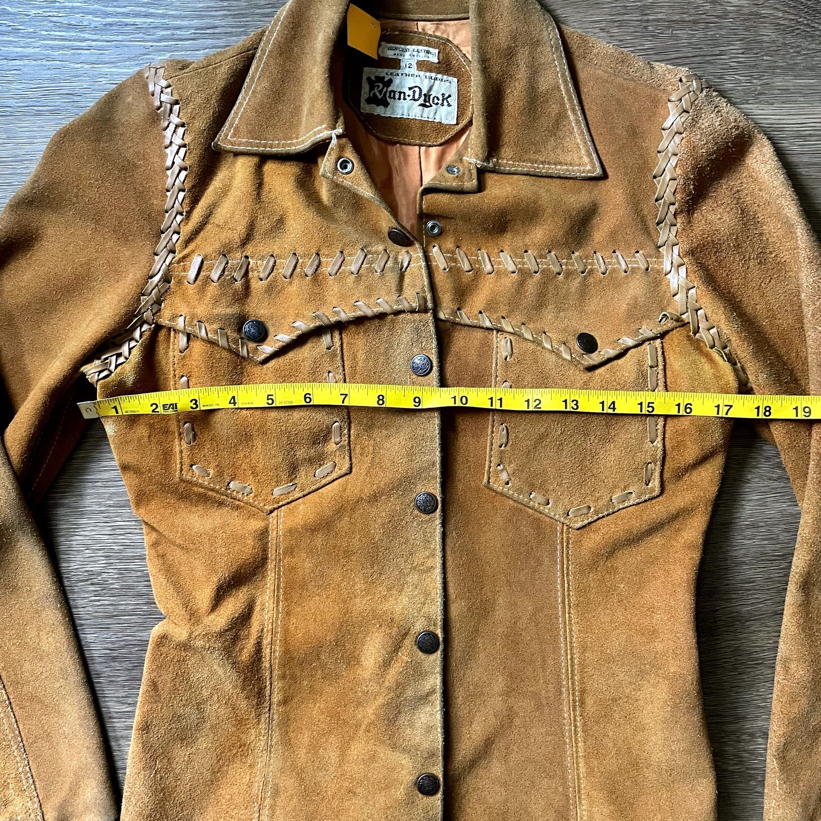 Vintage Van Dyck Suede Leather VTG Jacket- Size 12 Size XL / US 12-14 / IT 48-50 - 4 Thumbnail