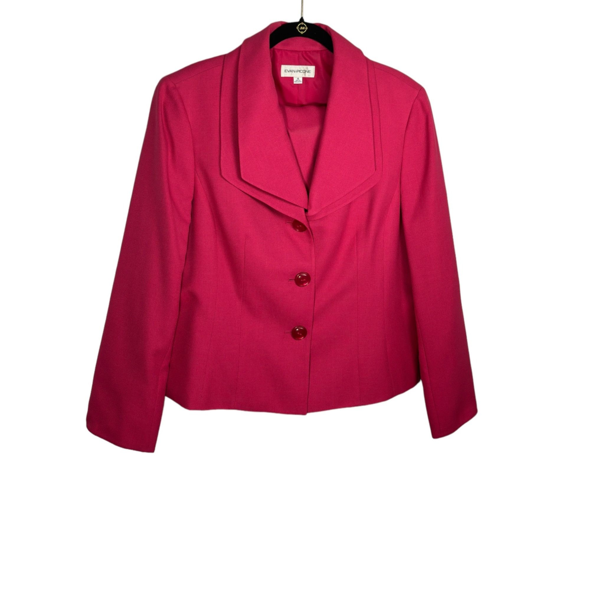 Evan Picone Evan Picone Women's Pink 2-Piece Skirt Suit Set Blazer & Ski Size 40" / US 18 - 2 Thumbnail