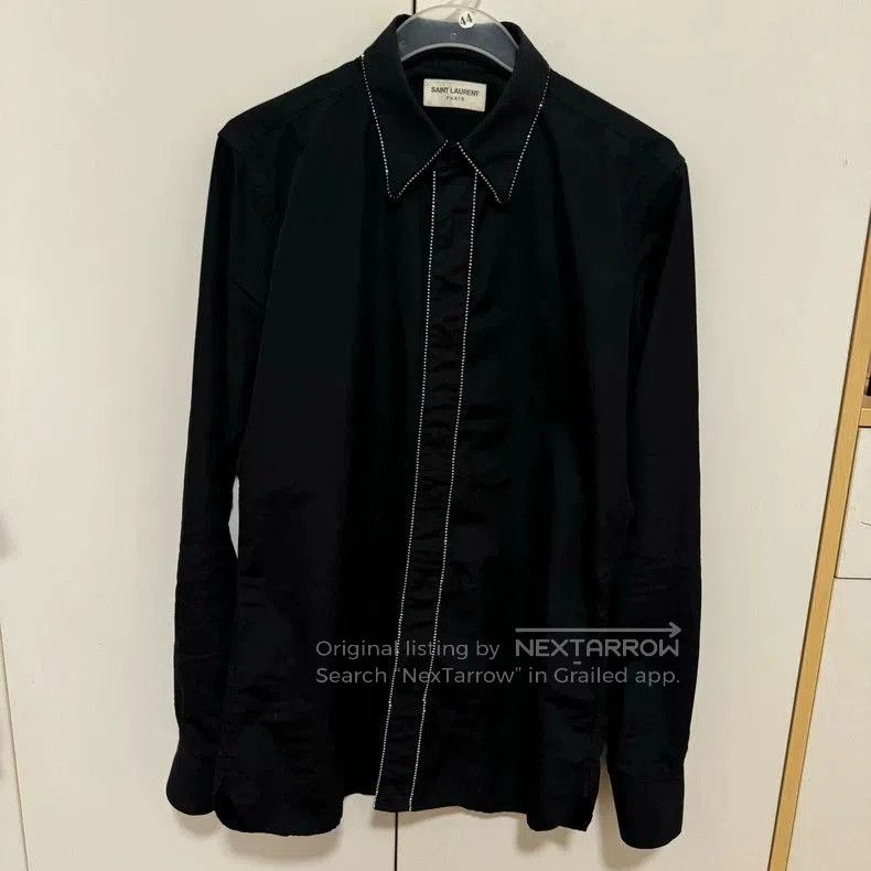Saint Laurent Paris Saint Laurent Paris Black rhinestone shirt. Size US M / EU 48-50 / 2 - 1 Thumbnail