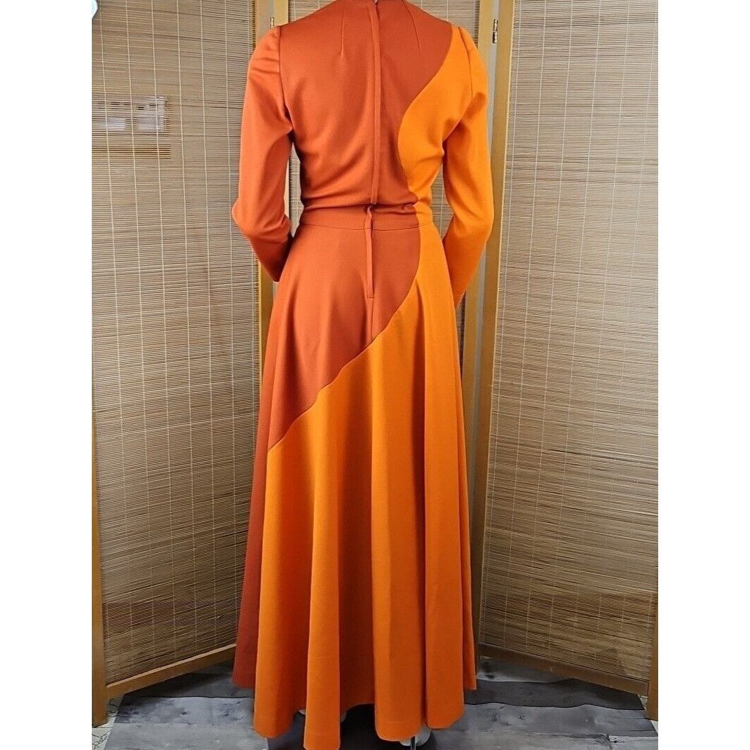 Handmade Vintage Handmade Maxi Dress Womens Sz S Groovy 70s Orange Wa Size S / US 4 / IT 40 - 8 Thumbnail