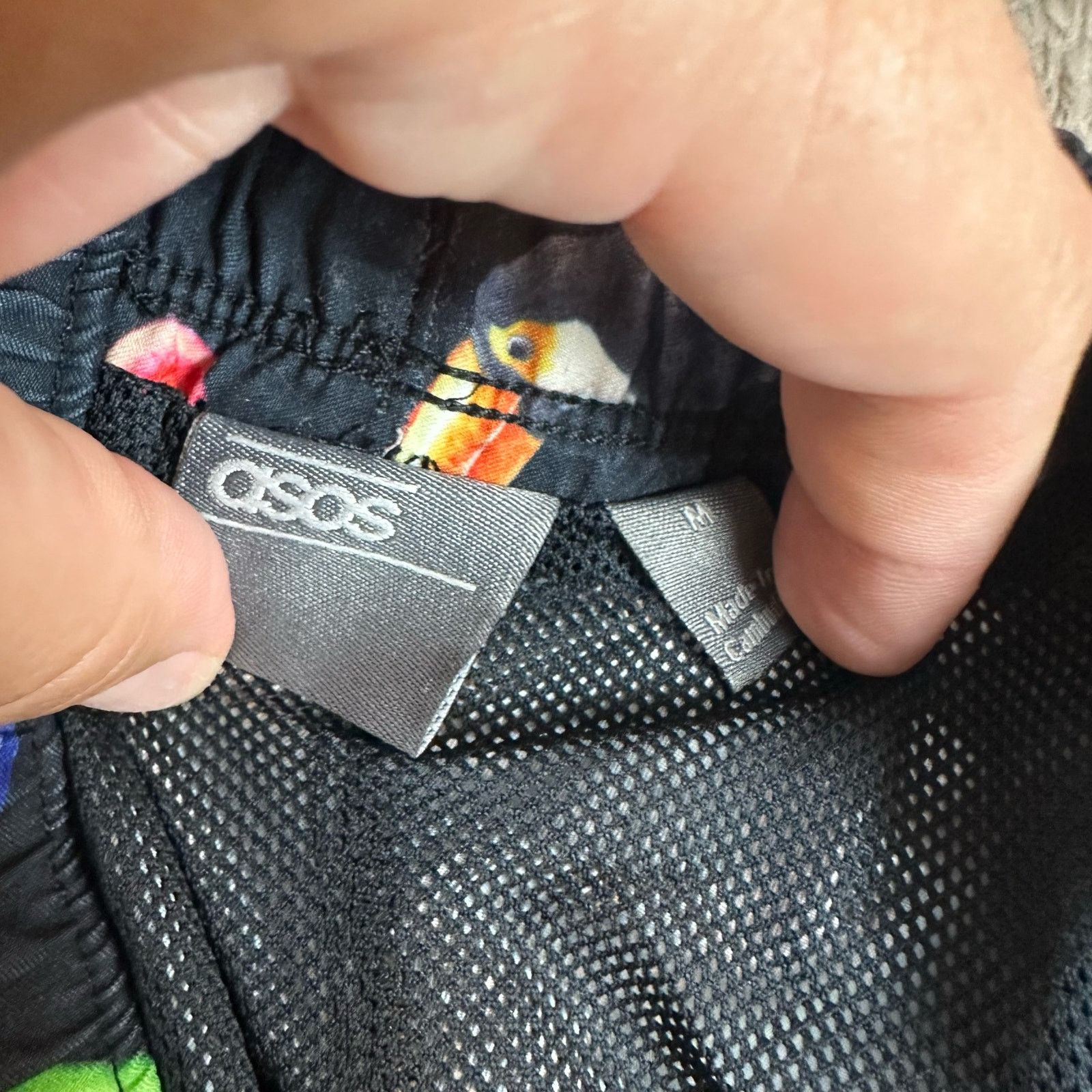 Asos Asos Swim Trunks Shorts Parrots Fruit M Black Hawaiian Size US 32 / EU 48 - 5 Thumbnail