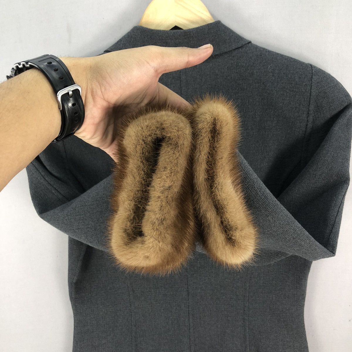 Hiroko Koshino Homme Vintage 00’s EmilToh Mink Fur 4 Pocket Blazer Jacket Size S / US 4 / IT 40 - 8 Thumbnail