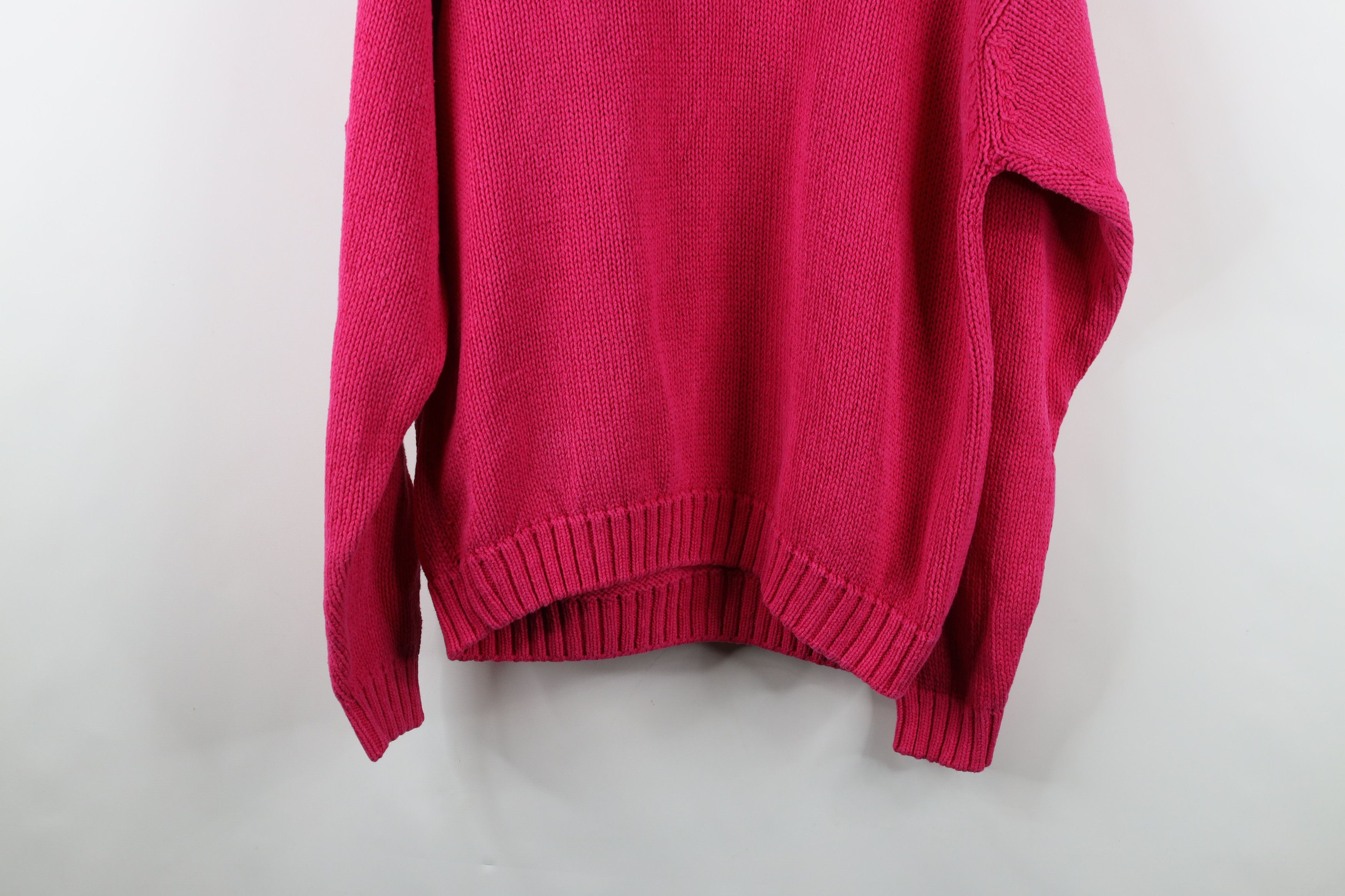 Gap × Vintage Vintage 90s Gap Heavy Cotton Knit Crewneck Sweater Pink Size US M / EU 48-50 / 2 - 9 Thumbnail