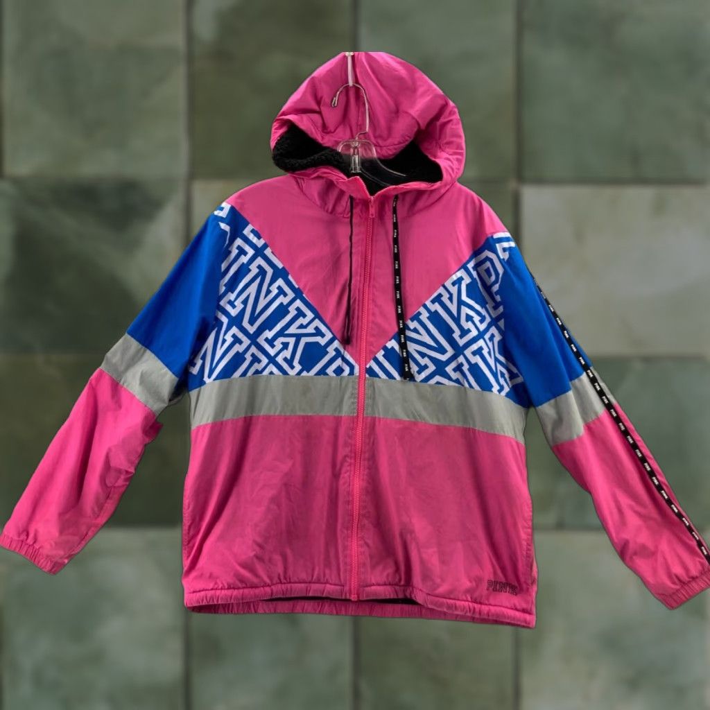 Victoria's Secret Victoria's Secret PINK Color Block Pullover Sherpa Lined Size L / US 10 / IT 46 - 1 Thumbnail