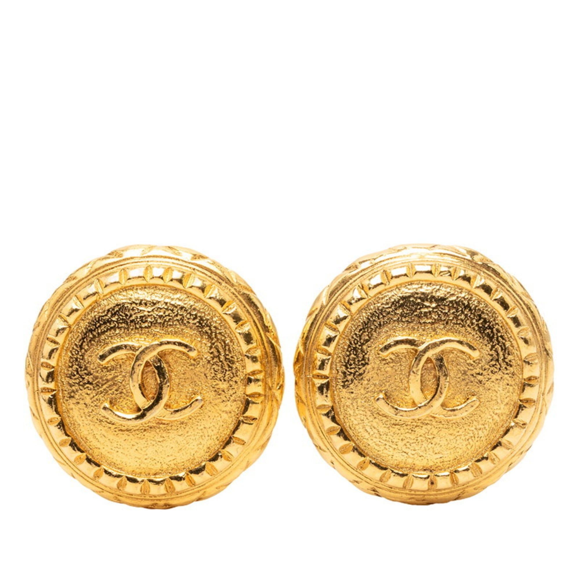 Chanel CHANEL Coco Mark Earrings, Gold Plated, Women's, Size ONE SIZE - 1 Thumbnail