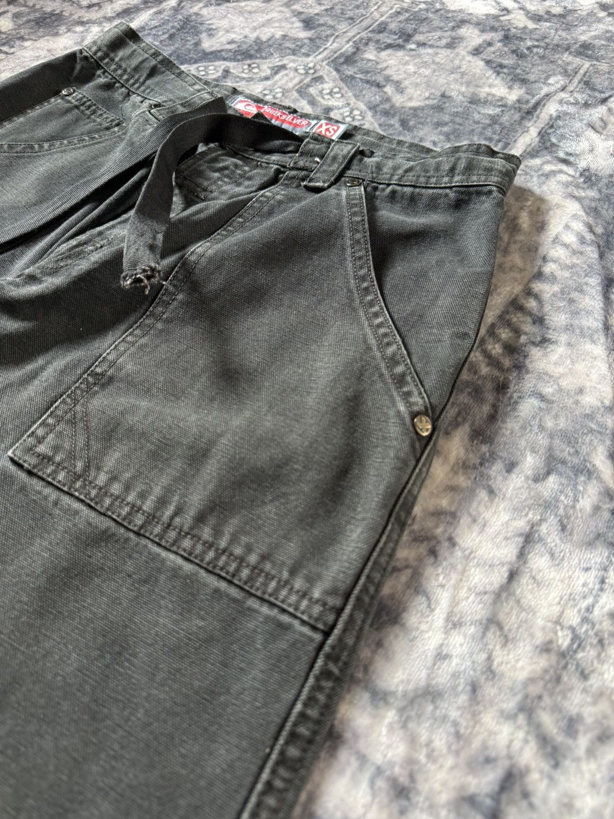 Billabong × Quiksilver × Vintage Vintage 80s 90s Quiksilver Black Faded Baker Denim Pants Size US 29 - 8 Thumbnail