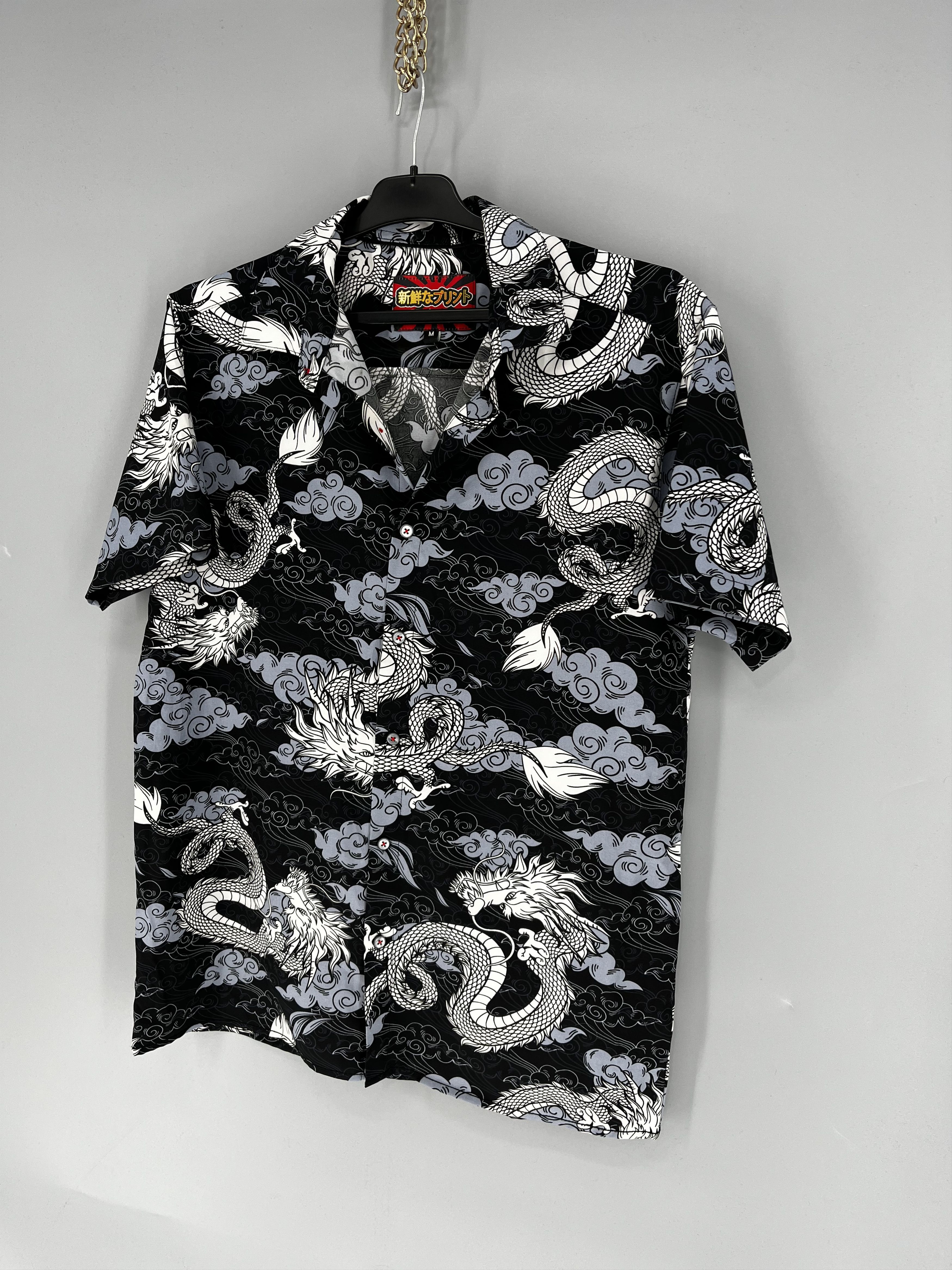 Japanese Brand Vintage Y2k Washed AvantGarde Tribal Tee Dragon Button Ups Size US M / EU 48-50 / 2 - 3 Thumbnail