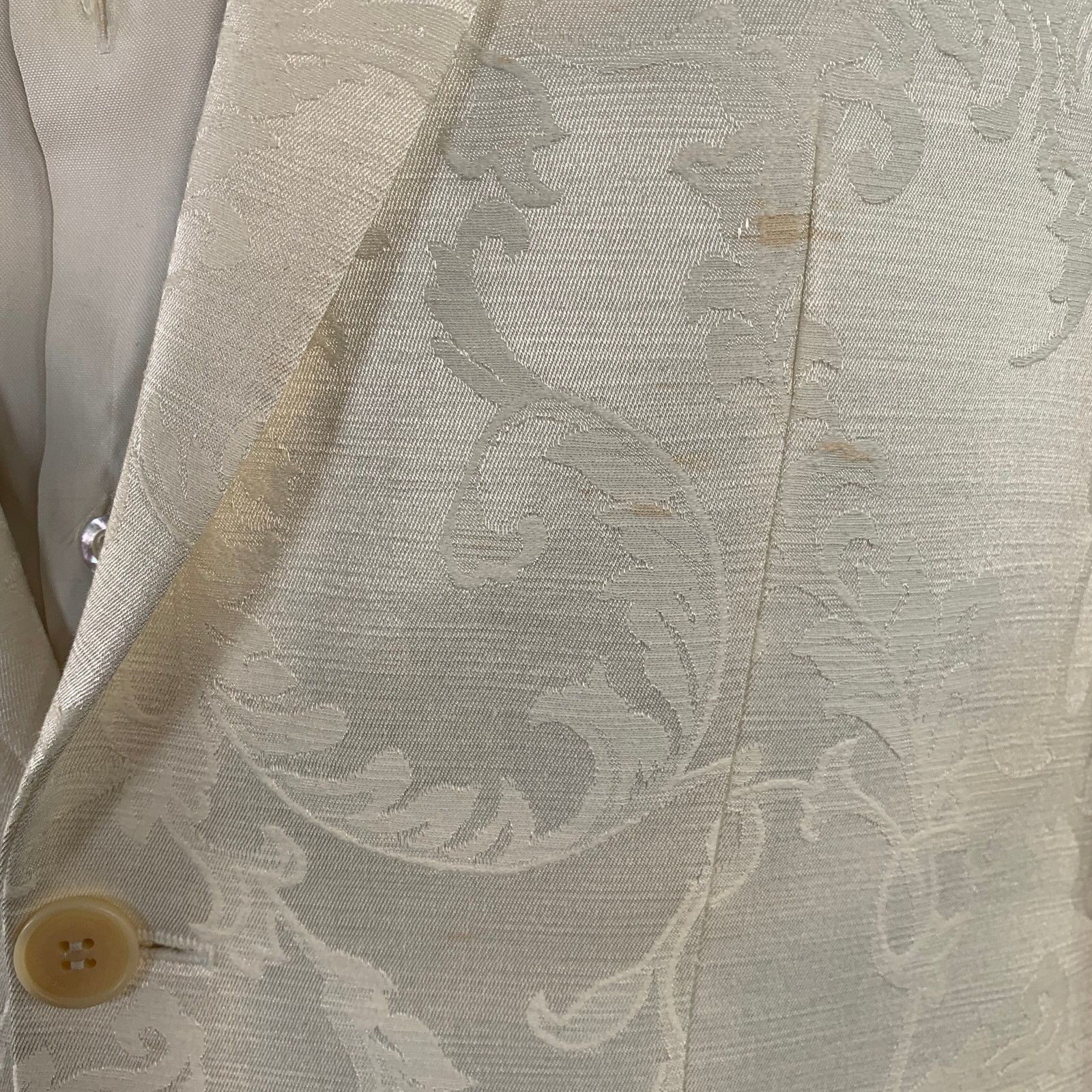 Moods of Norway MOODS OF NORWAY White Jacquard Cotton Notch Lapel Sport Coat Size 42R - 8 Thumbnail