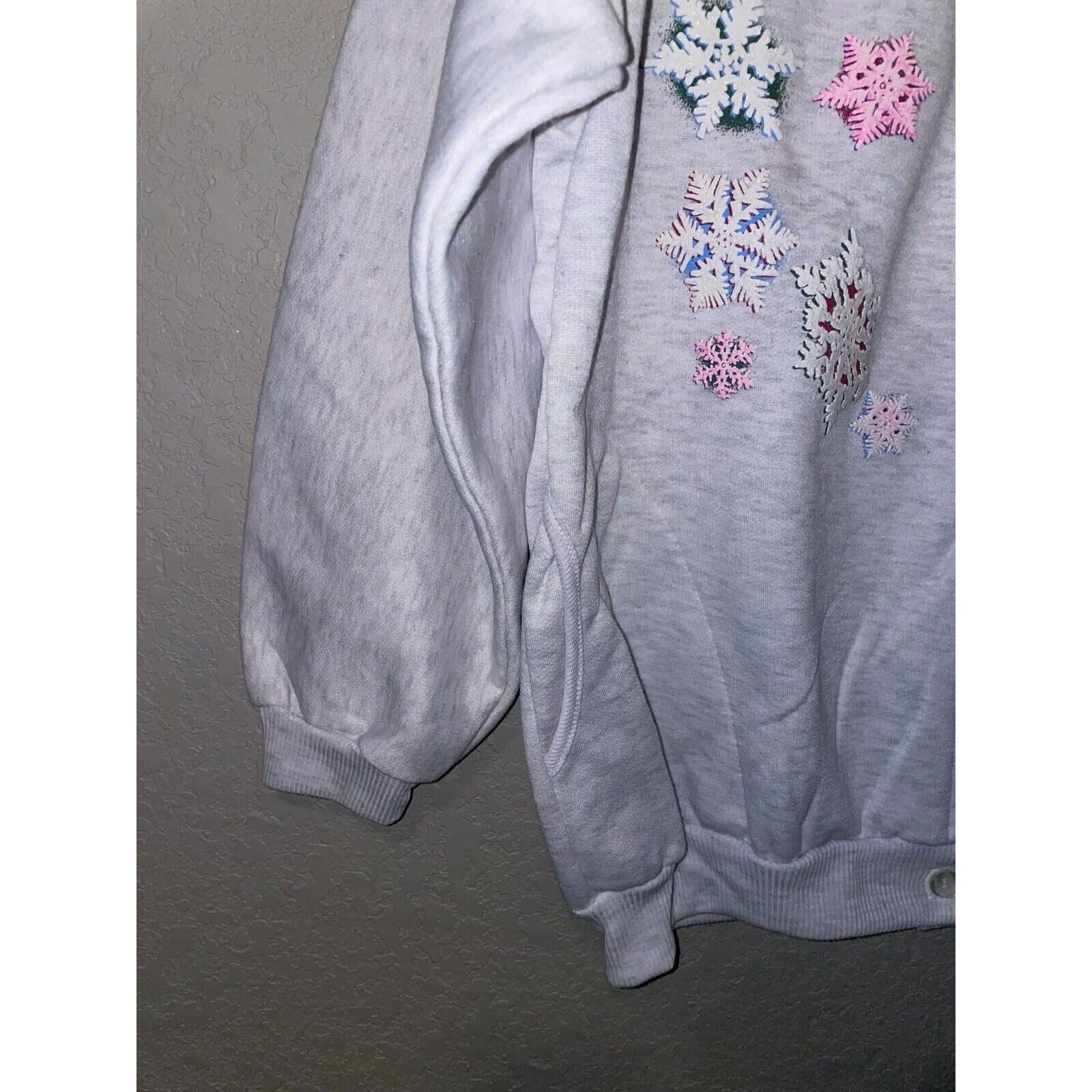 Vintage Vintage Montana Sweater Snowflakes Snow Button Up VTG Large Size US L / EU 52-54 / 3 - 6 Thumbnail