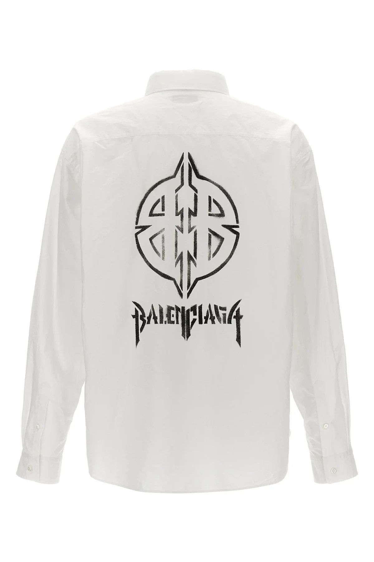 Balenciaga o1in1g1125 L/S Large Fit Shirt in White Size US M / EU 48-50 / 2 - 3 Thumbnail