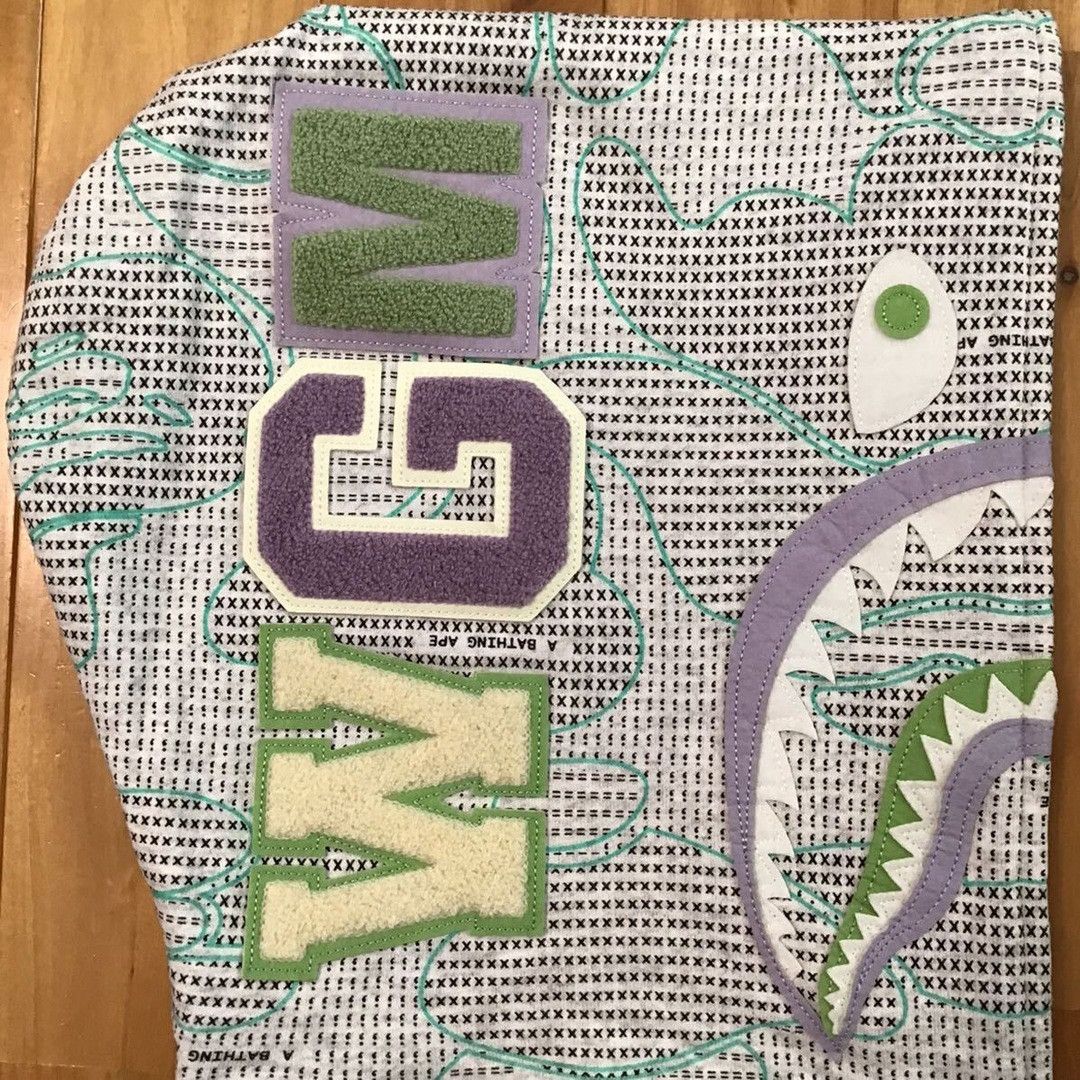 Bape 💫Glow in the dark💫 BAPE TEXT CODE CAMO Shark full zip hoodie Size US L / EU 52-54 / 3 - 5 Thumbnail