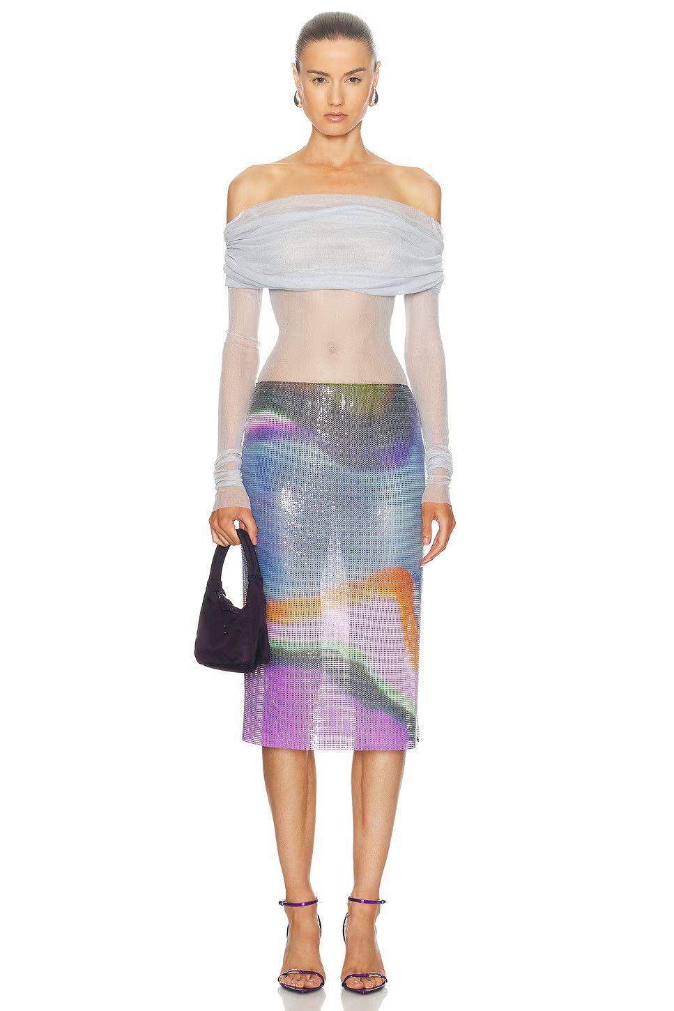 Christopher Esber Aura Glowmesh Midi Skirt Size 27" / US 4 / IT 40 - 1 Thumbnail