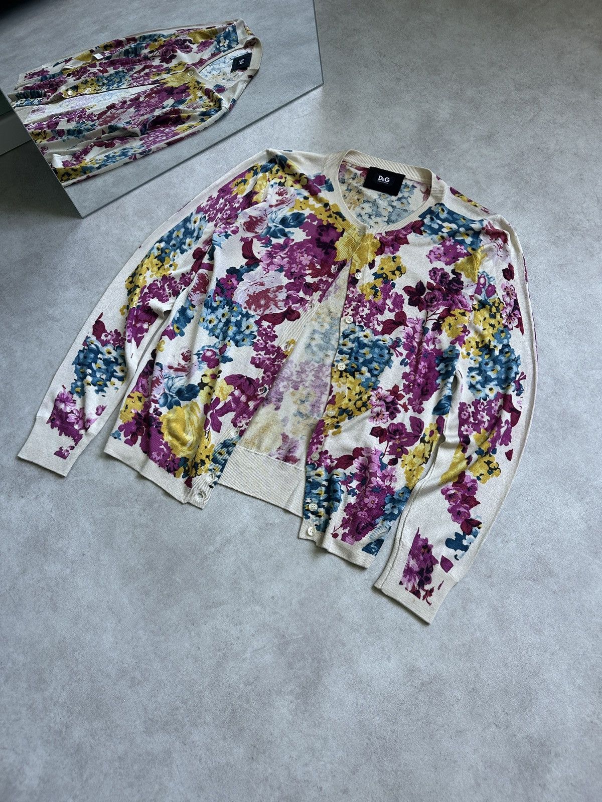 Dolce & Gabbana Archive Dolce Gabbana silk floral cardigan Size L / US 10 / IT 46 - 1 Thumbnail