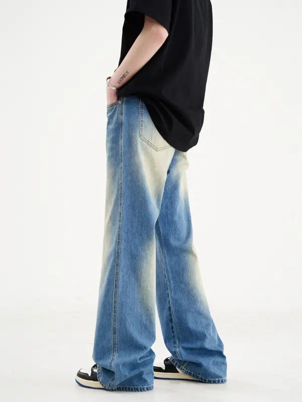 Japanese Brand VIBE Men's trendy high street washed loose distressed jeans Size US 32 / EU 48 - 6 Thumbnail