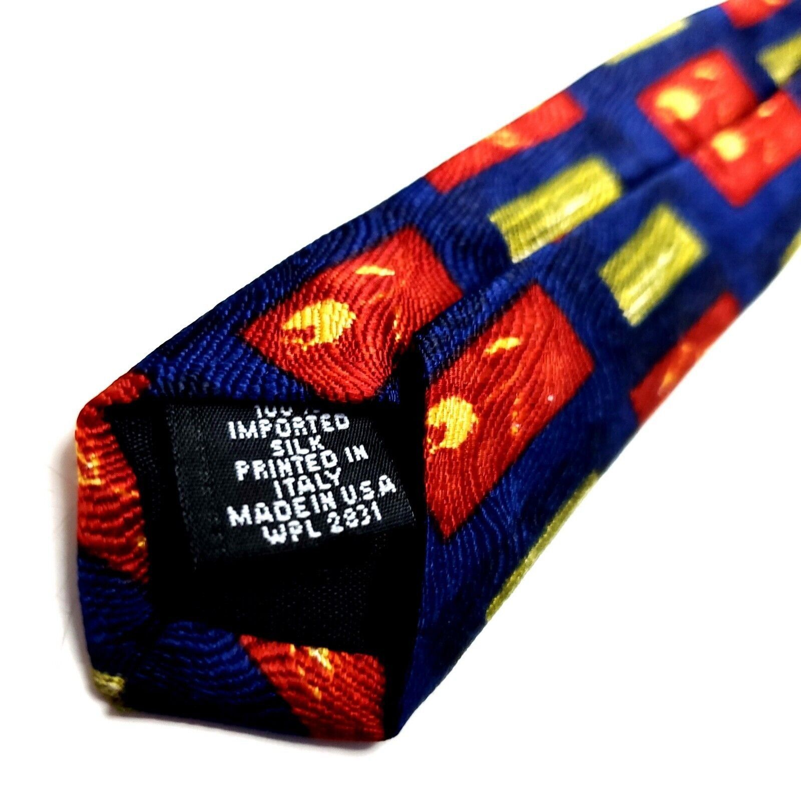Lord & Taylor Lord Taylor Silk Tie Print Blue Geometric Short Size ONE SIZE - 6 Thumbnail