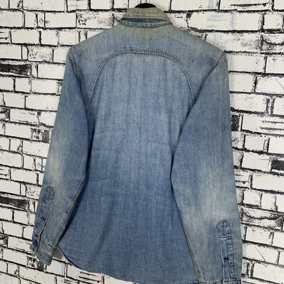 Blue Blue Japan × Vintage Vintage Blue Blue Denim Washed Faded Flannel Shirt Size US M / EU 48-50 / 2 - 8 Thumbnail