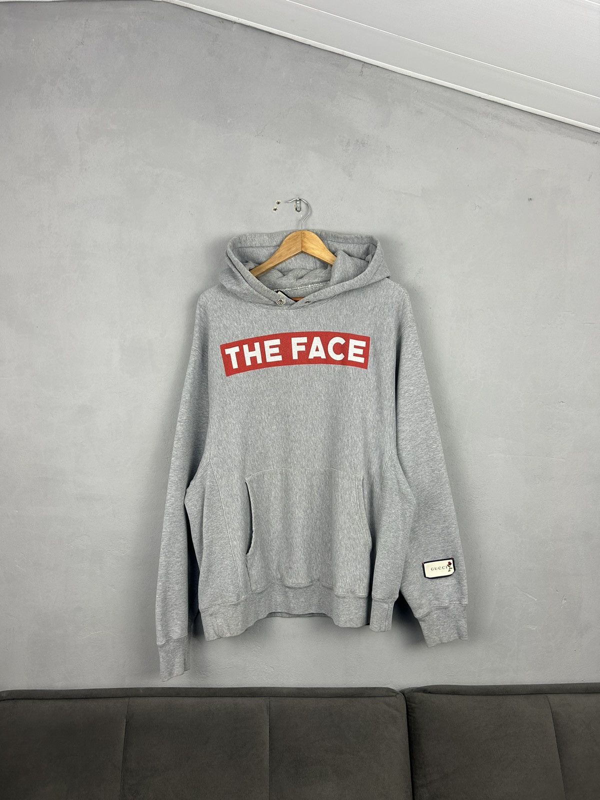 Gucci Gucci “The Face” Grey Hoodie – Box Logo Style – Size M Size US M / EU 48-50 / 2 - 1 Thumbnail