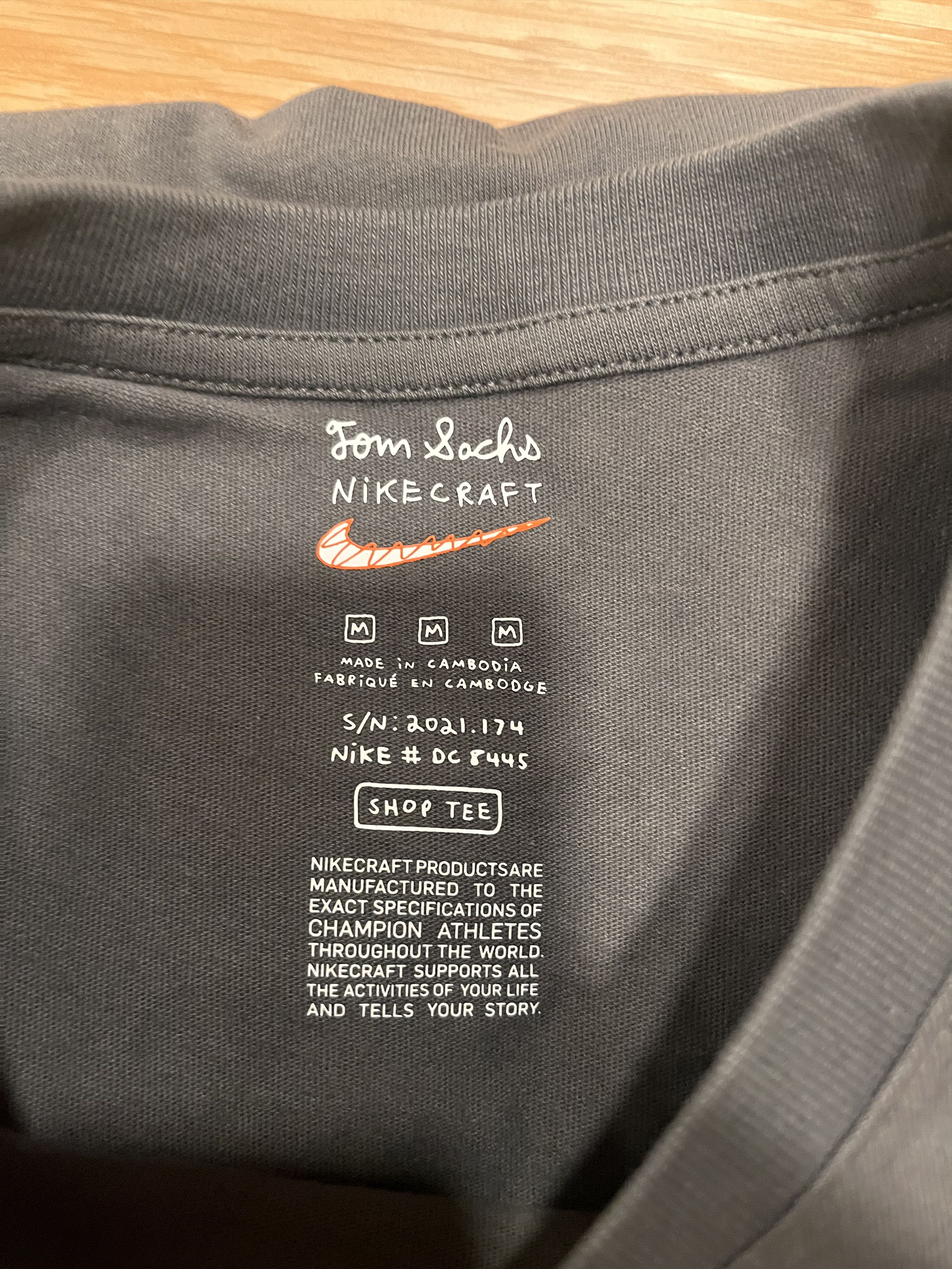 Nike × Tom Sachs Embroidered Ten Bullets T-Shirt (Dark Gray) Size US M / EU 48-50 / 2 - 9 Thumbnail