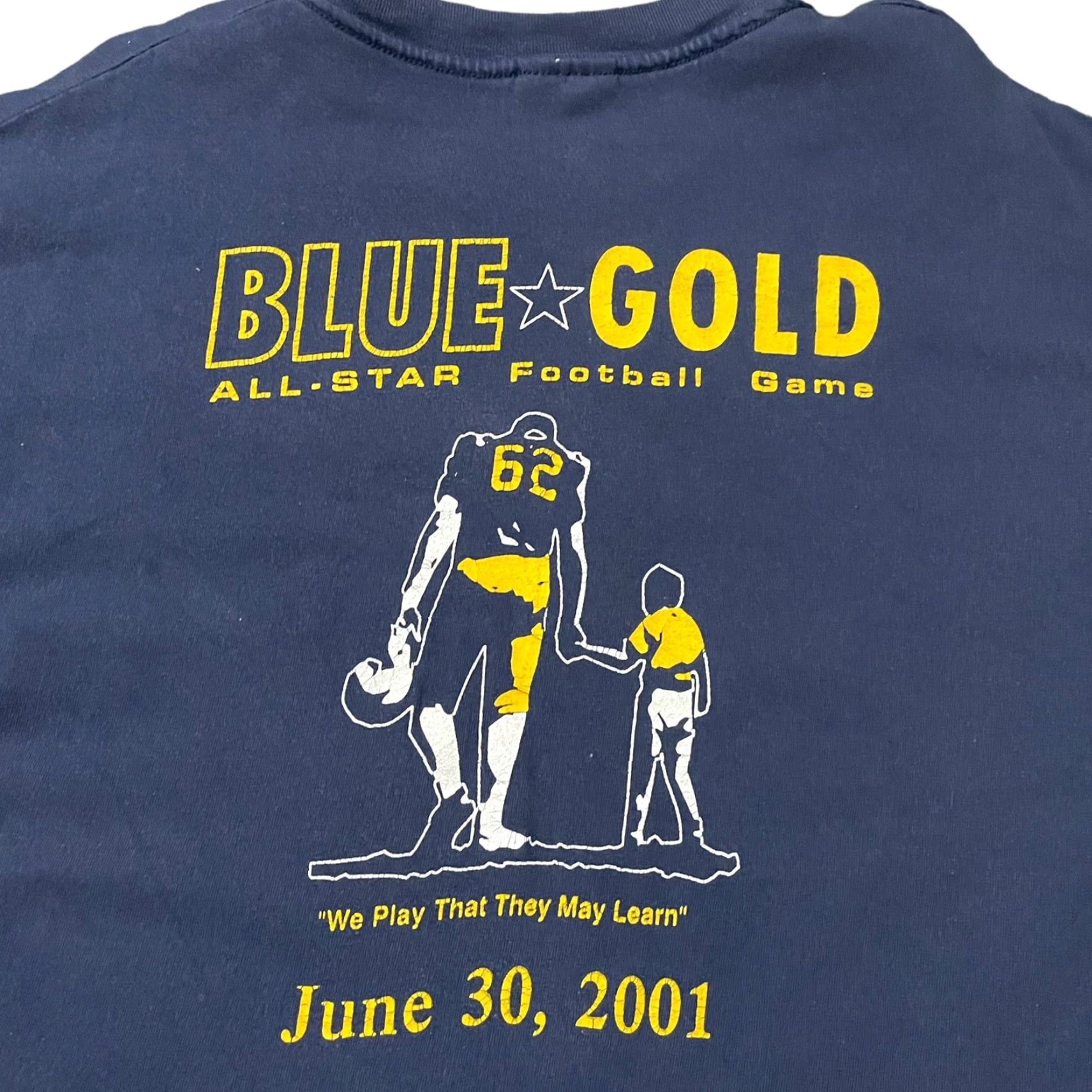 Hanes VINTAGE T SHIRT Blue 2001 Delaware All Star Football Game Blue Gold XL Men Short Sleeve Hanes Shirt Size US XL / EU 56 / 4 - 4 Thumbnail