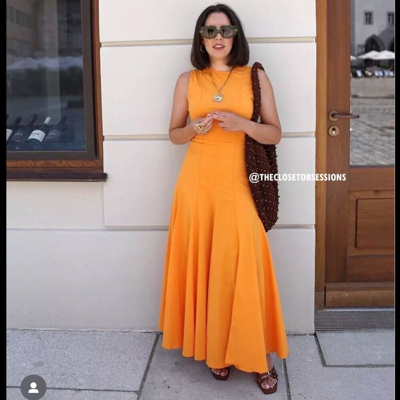Zara ZARA Orange A-Line Midi Dress NWT Size M / US 6-8 / IT 42-44 - 16 Thumbnail
