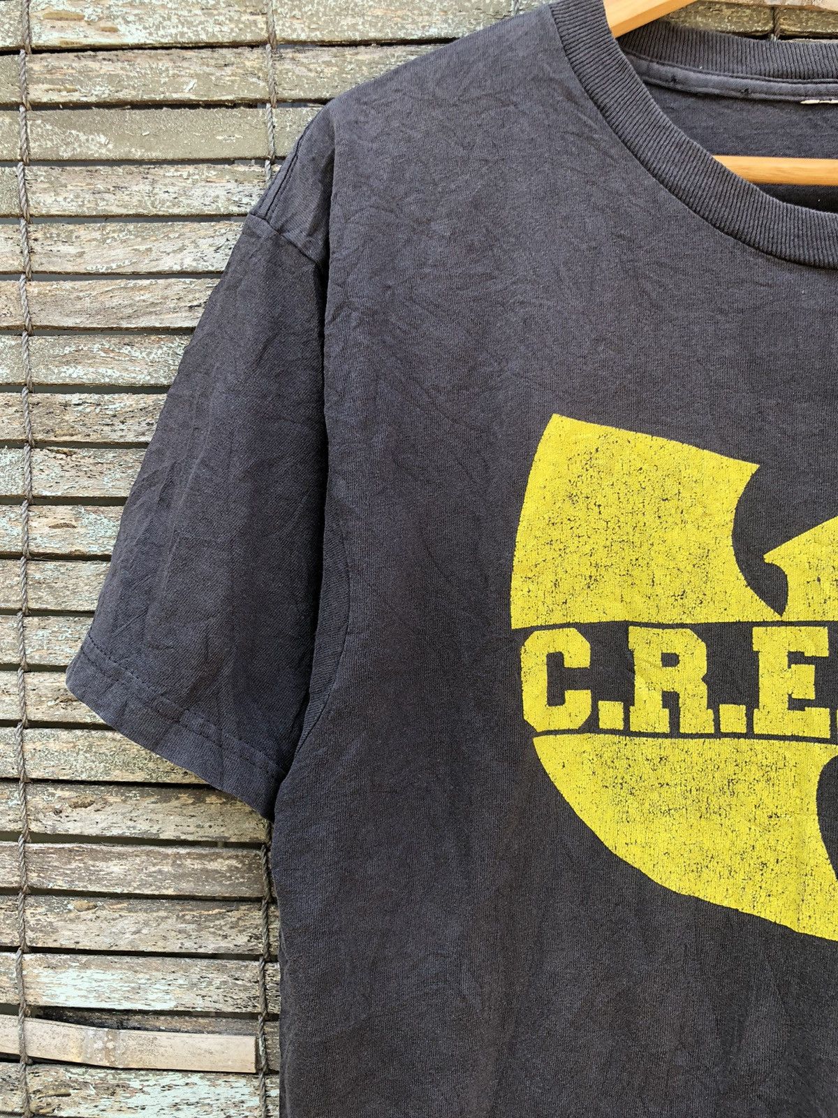 Band Tees Vintage Crazy Sunfaded Wutang Clan CREAM Rap Tees Size US L / EU 52-54 / 3 - 6 Thumbnail
